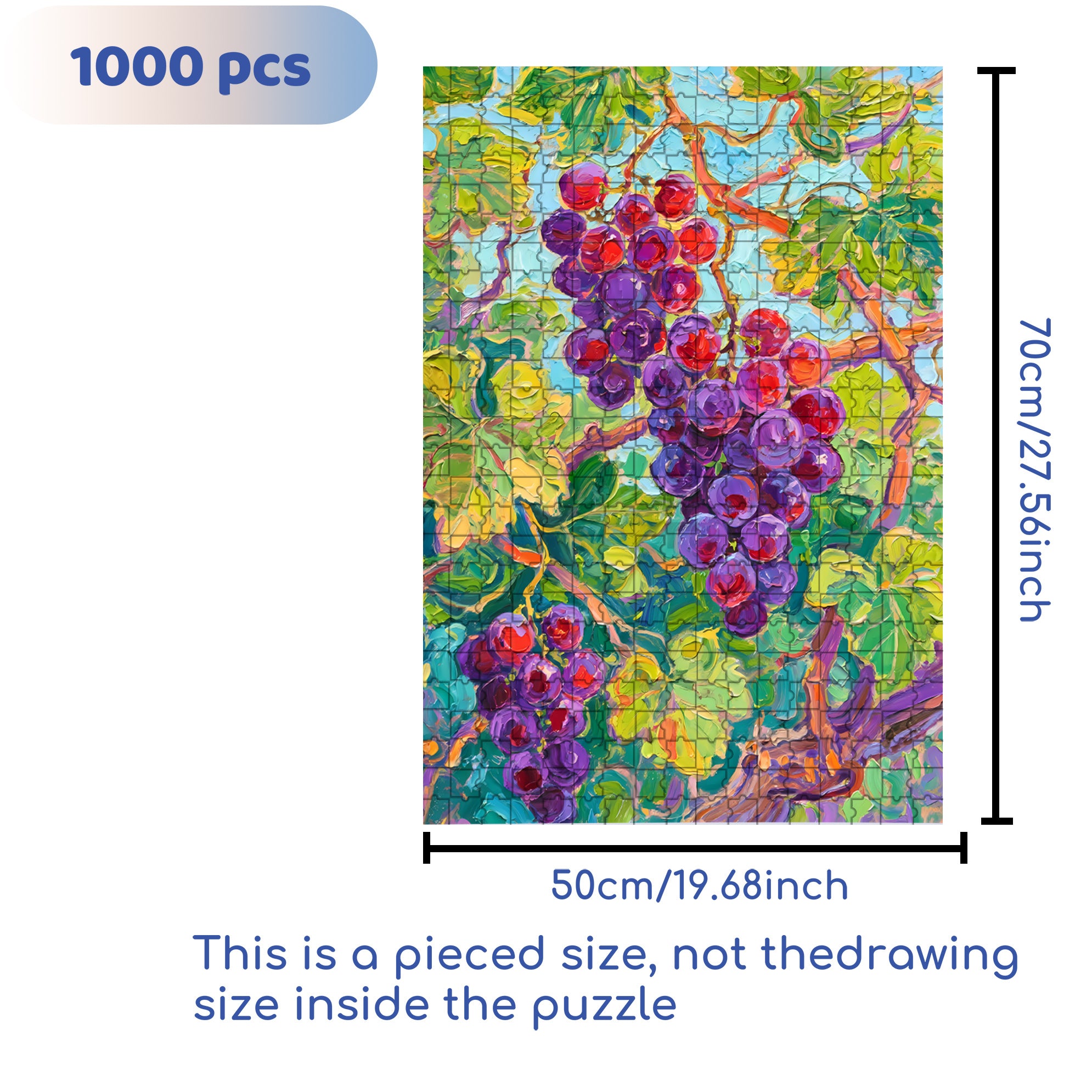 Grapevines 500pcs/1000pcs Jigsaw Puzzle, Scratch-Resistant, Interactive Family Game & Brain-Boosting DIY Decor, Perfect for Halloween, Christmas & New Year Gifts, Family Puzzle Game