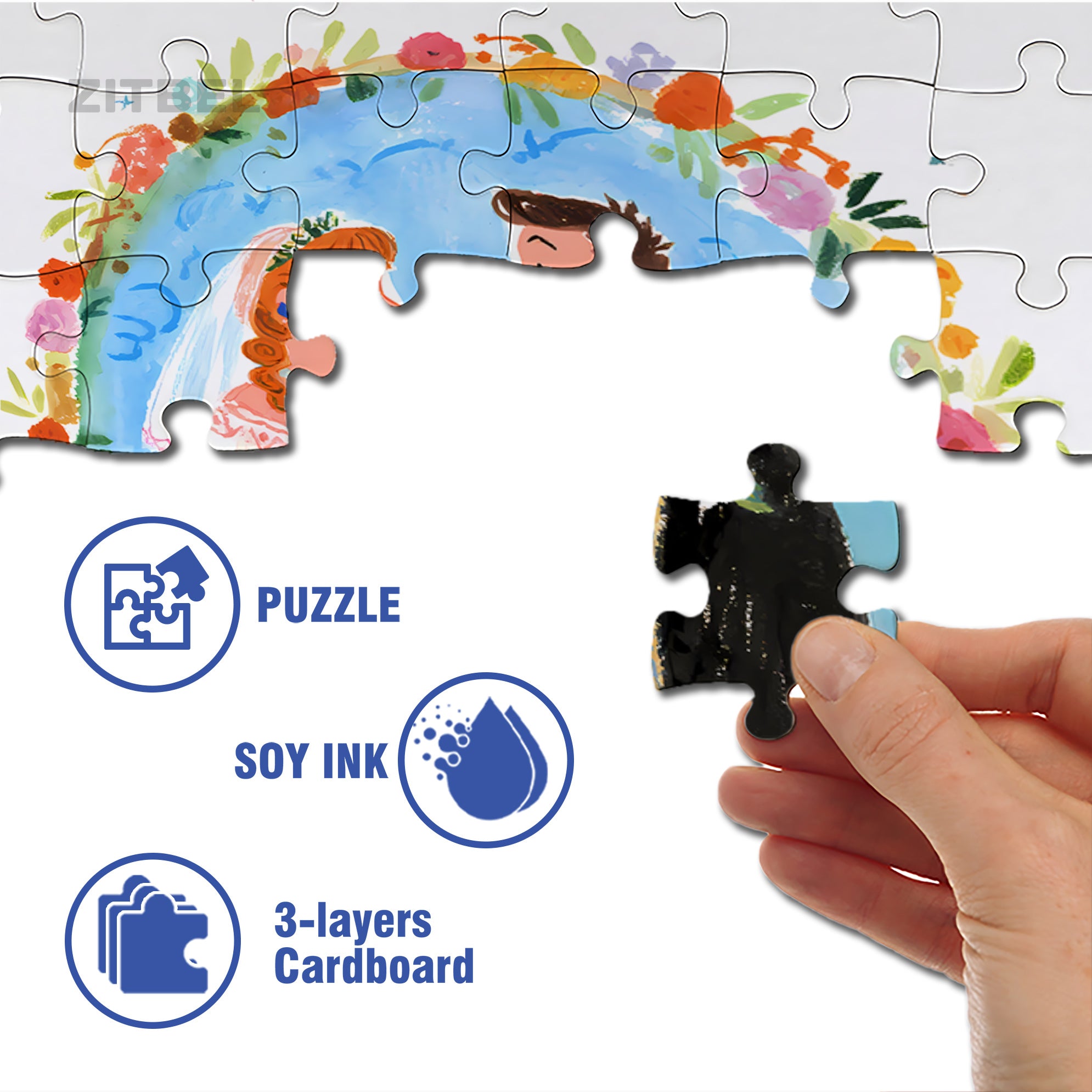 Happy Wedding 500pcs/1000pcs Jigsaw Puzzle, Scratch-Resistant, Interactive Family Game & Brain-Boosting DIY Decor, Perfect for Halloween, Christmas & New Year Gifts, Family Puzzle Game