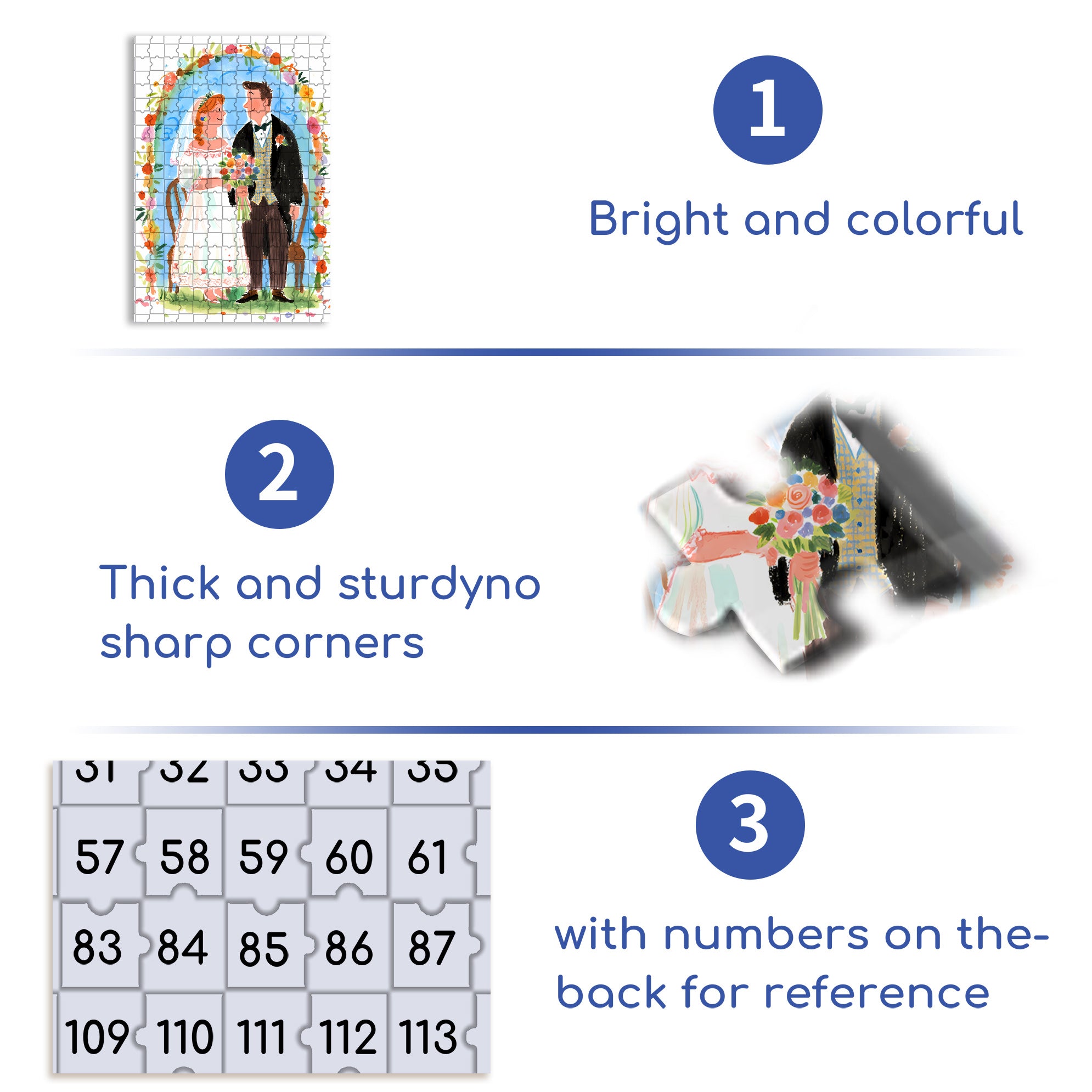 Happy Wedding 500pcs/1000pcs Jigsaw Puzzle, Scratch-Resistant, Interactive Family Game & Brain-Boosting DIY Decor, Perfect for Halloween, Christmas & New Year Gifts, Family Puzzle Game