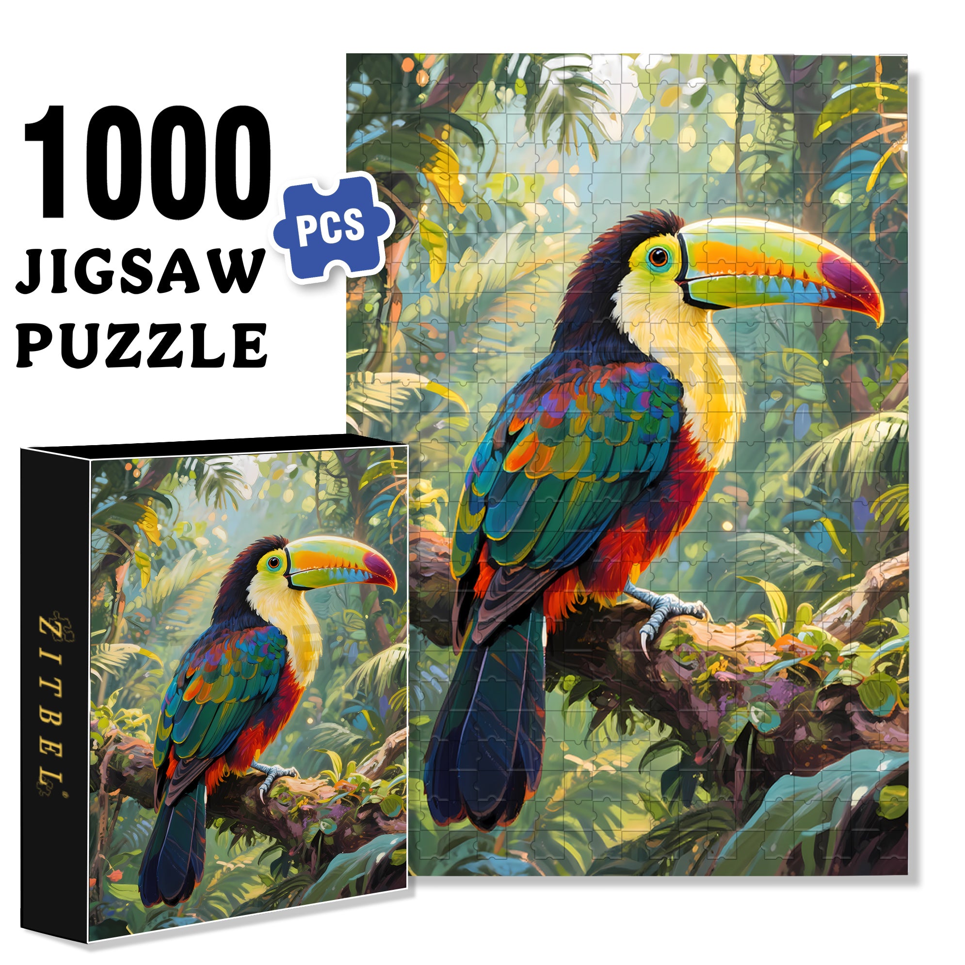 Hornbill 500pcs/1000pcs Jigsaw Puzzle, Scratch-Resistant, Interactive Family Game & Brain-Boosting DIY Decor, Perfect for Halloween, Christmas & New Year Gifts, Family Puzzle Game