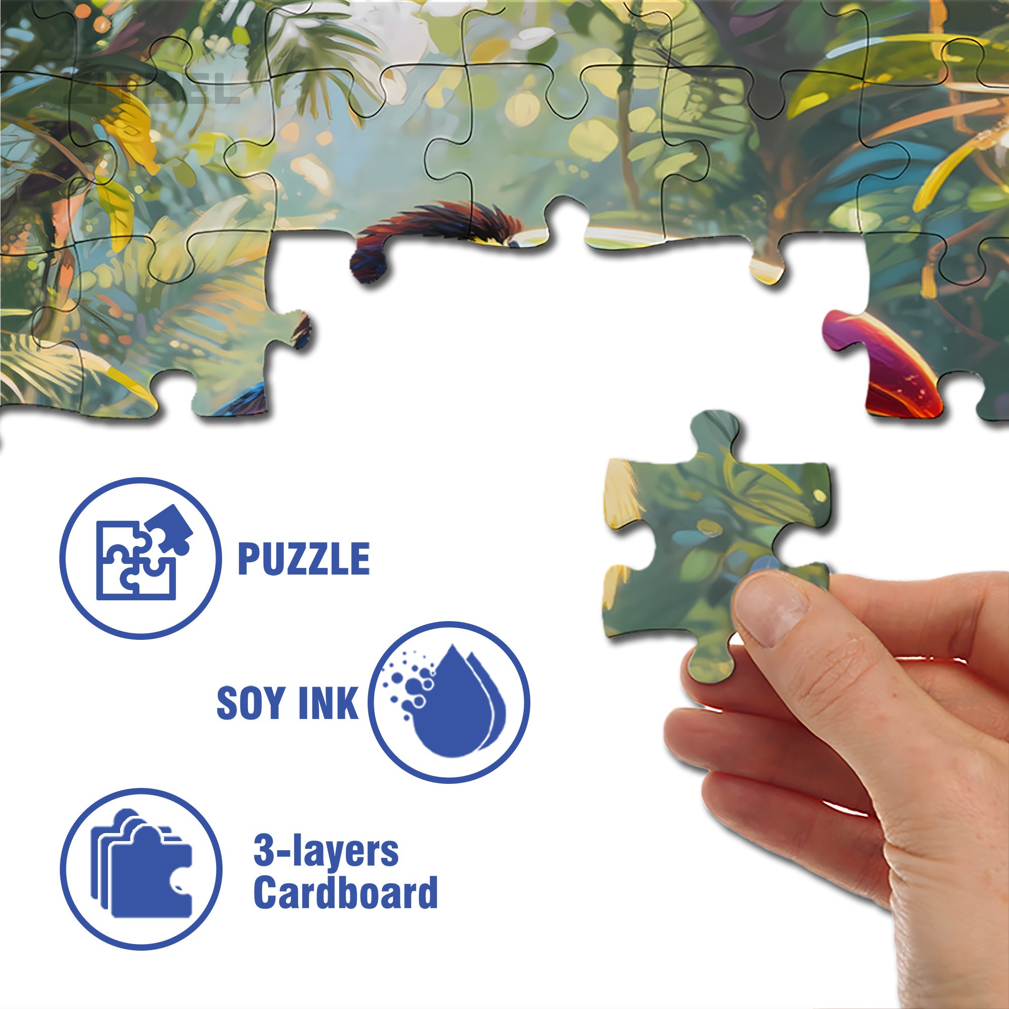 Hornbill 500pcs/1000pcs Jigsaw Puzzle, Scratch-Resistant, Interactive Family Game & Brain-Boosting DIY Decor, Perfect for Halloween, Christmas & New Year Gifts, Family Puzzle Game