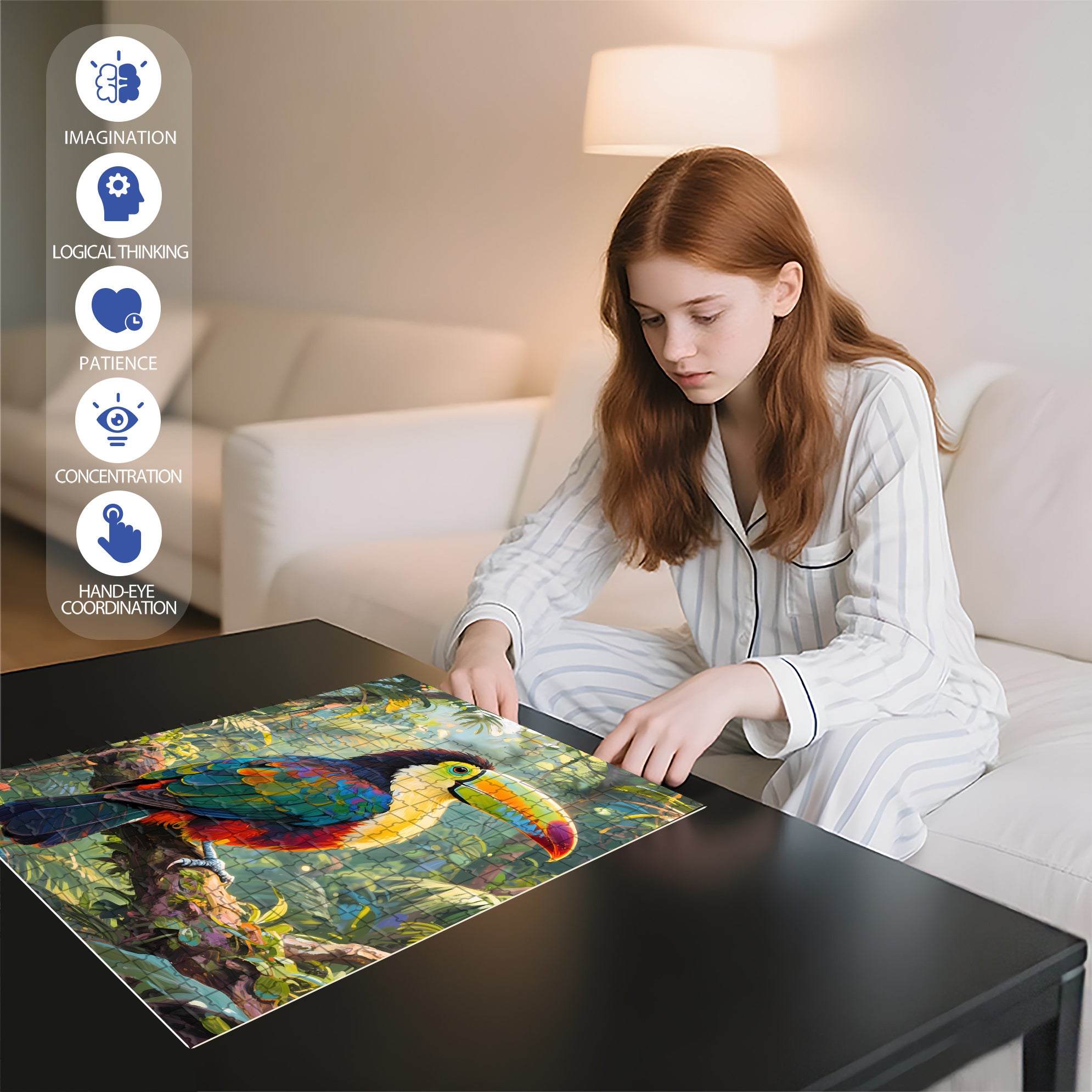 Hornbill 500pcs/1000pcs Jigsaw Puzzle, Scratch-Resistant, Interactive Family Game & Brain-Boosting DIY Decor, Perfect for Halloween, Christmas & New Year Gifts, Family Puzzle Game