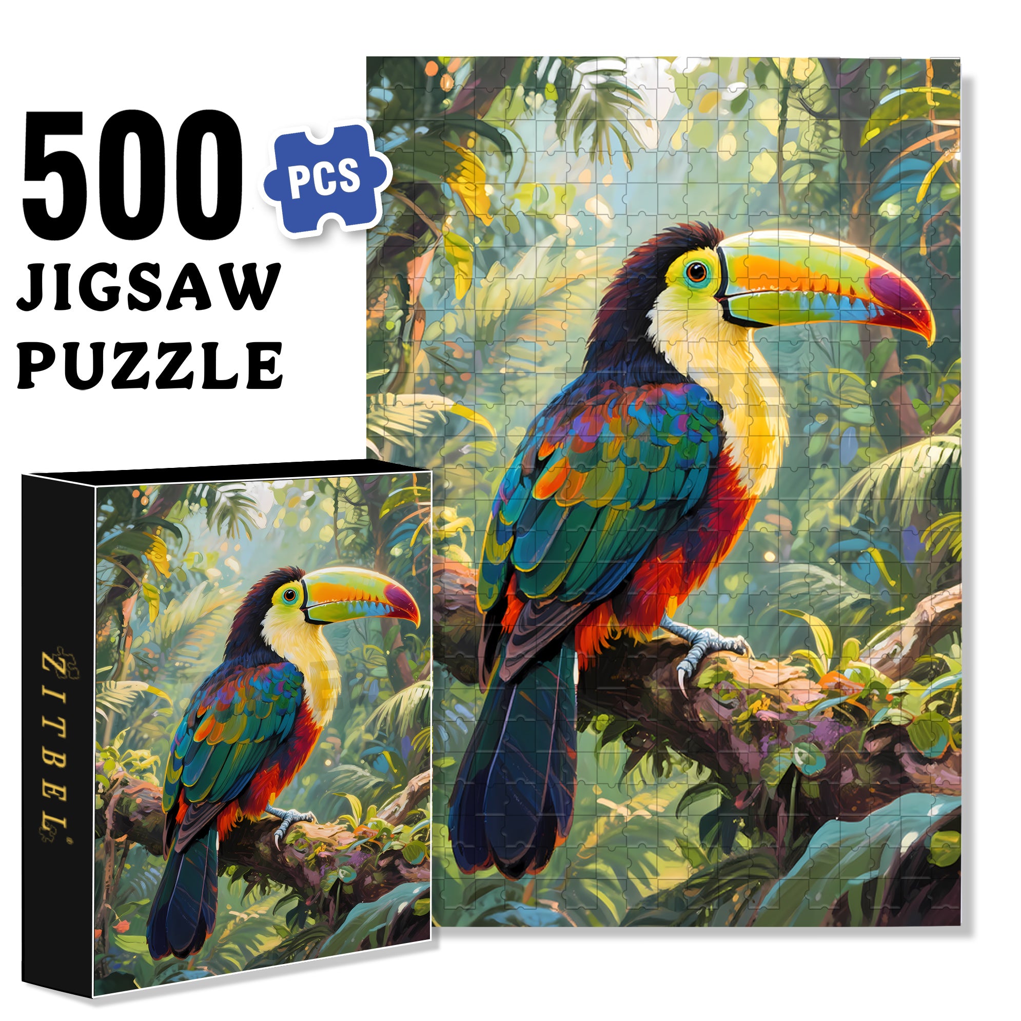 Hornbill 500pcs/1000pcs Jigsaw Puzzle, Scratch-Resistant, Interactive Family Game & Brain-Boosting DIY Decor, Perfect for Halloween, Christmas & New Year Gifts, Family Puzzle Game