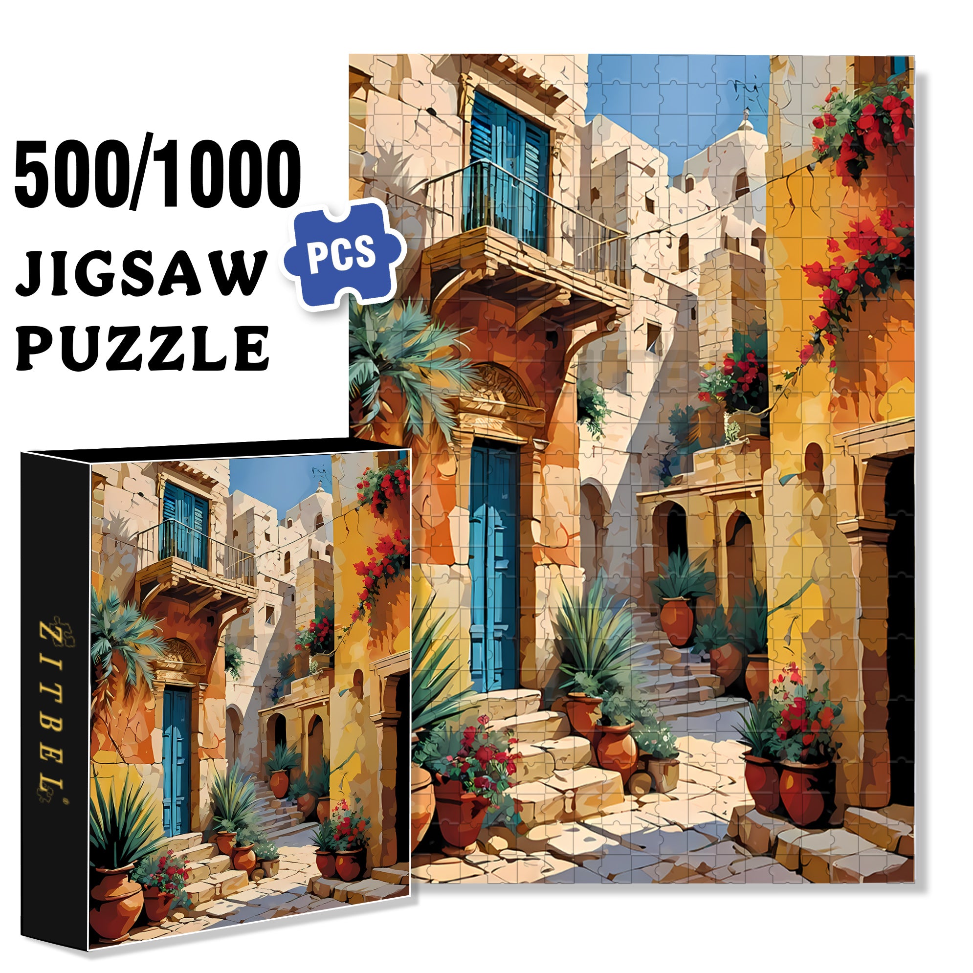 In Barcelona 500pcs/1000pcs Jigsaw Puzzle, Scratch-Resistant, Interactive Family Game & Brain-Boosting DIY Decor, Perfect for Halloween, Christmas & New Year Gifts, Family Puzzle Game