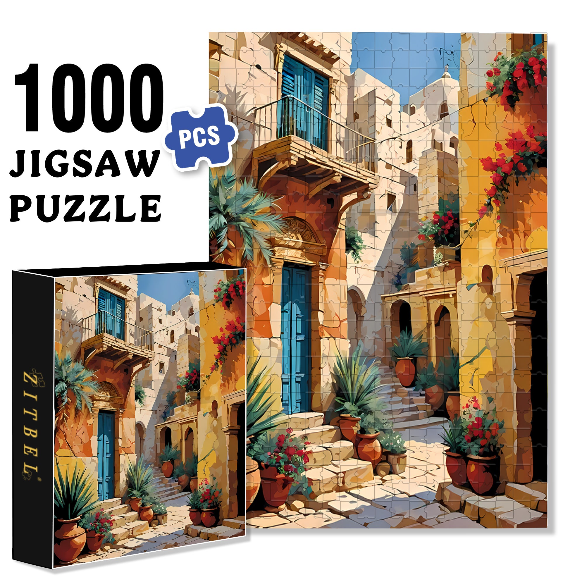 In Barcelona 500pcs/1000pcs Jigsaw Puzzle, Scratch-Resistant, Interactive Family Game & Brain-Boosting DIY Decor, Perfect for Halloween, Christmas & New Year Gifts, Family Puzzle Game