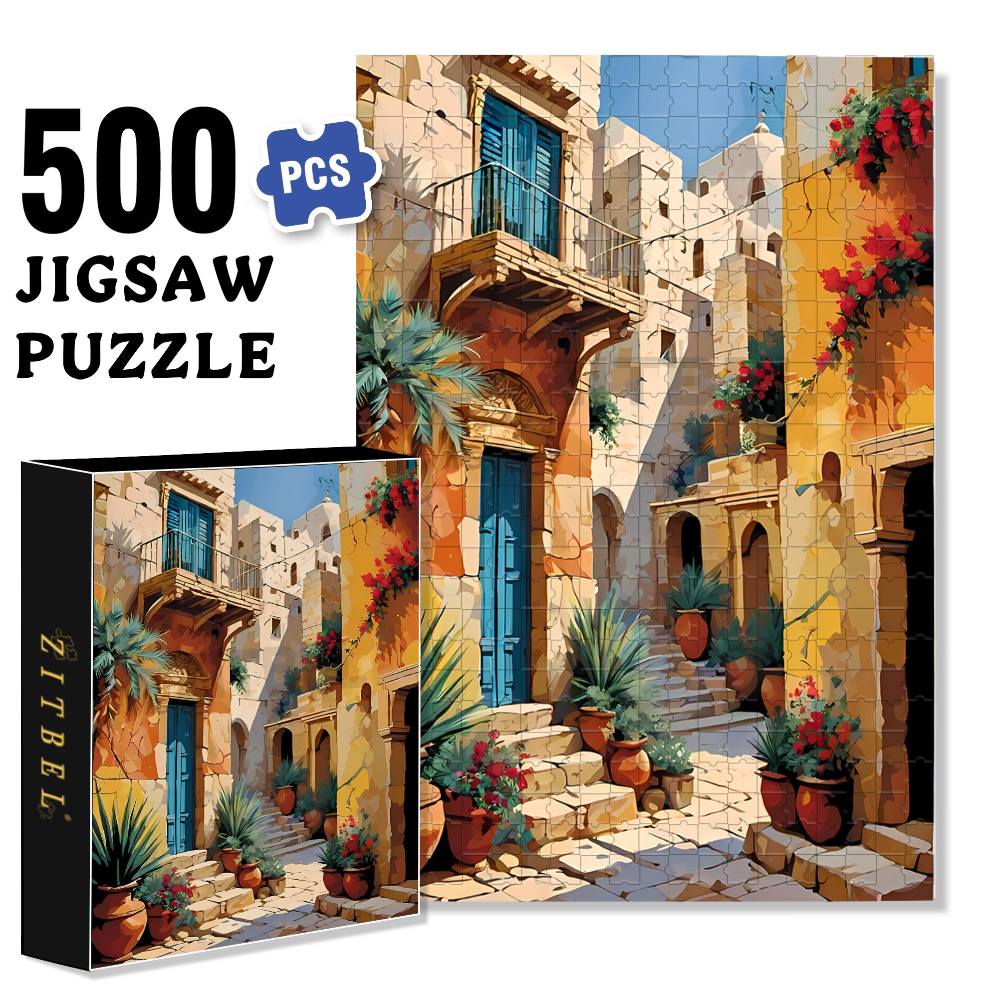 In Barcelona 500pcs/1000pcs Jigsaw Puzzle, Scratch-Resistant, Interactive Family Game & Brain-Boosting DIY Decor, Perfect for Halloween, Christmas & New Year Gifts, Family Puzzle Game