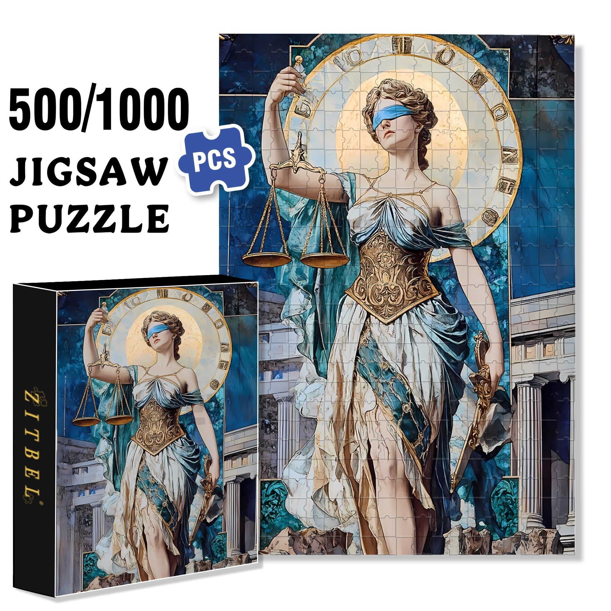 Libra 500pcs/1000pcs Jigsaw Puzzle, Scratch-Resistant, Interactive Family Game & Brain-Boosting DIY Decor, Perfect for Halloween, Christmas & New Year Gifts, Family Puzzle Game