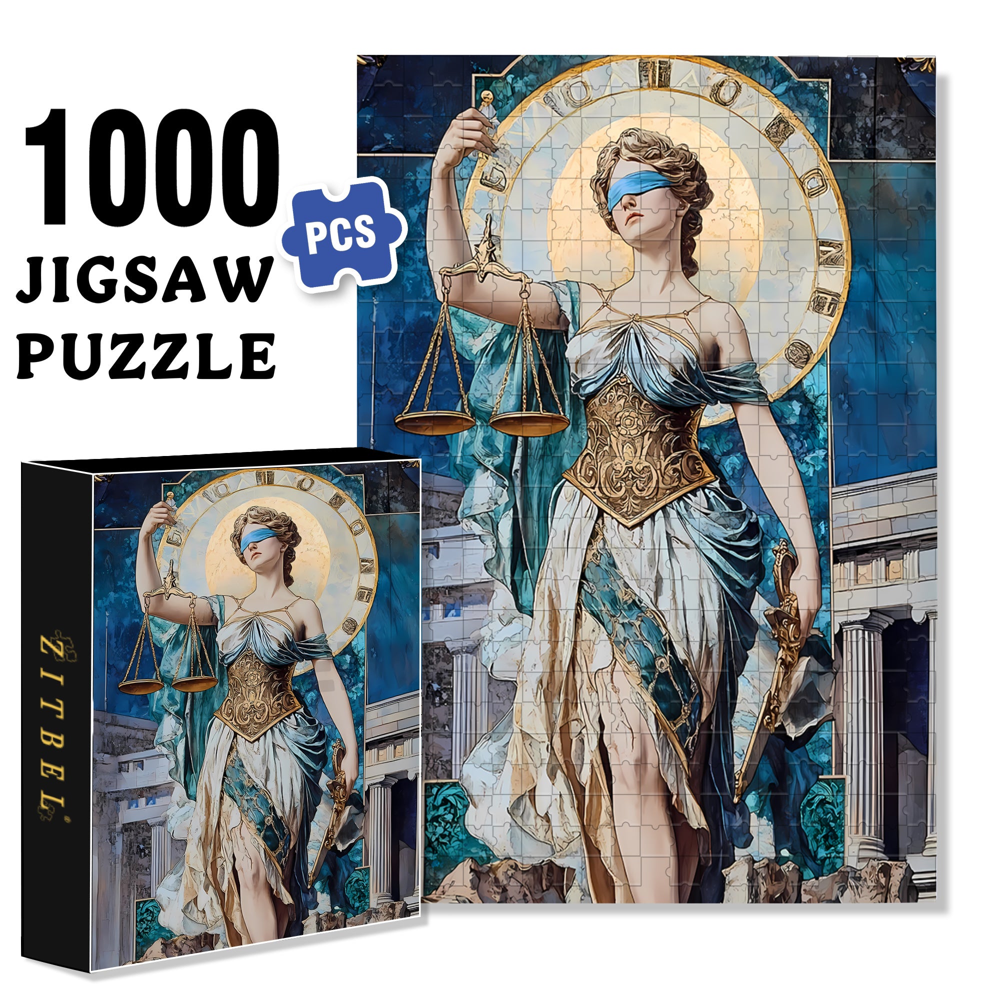 Libra 500pcs/1000pcs Jigsaw Puzzle, Scratch-Resistant, Interactive Family Game & Brain-Boosting DIY Decor, Perfect for Halloween, Christmas & New Year Gifts, Family Puzzle Game