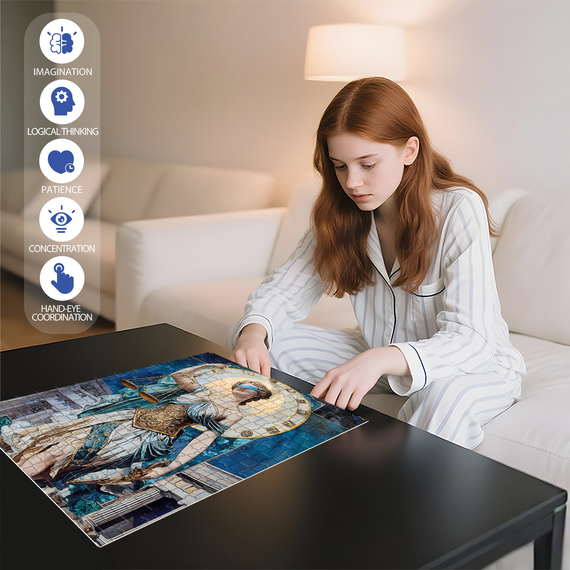 Libra 500pcs/1000pcs Jigsaw Puzzle, Scratch-Resistant, Interactive Family Game & Brain-Boosting DIY Decor, Perfect for Halloween, Christmas & New Year Gifts, Family Puzzle Game
