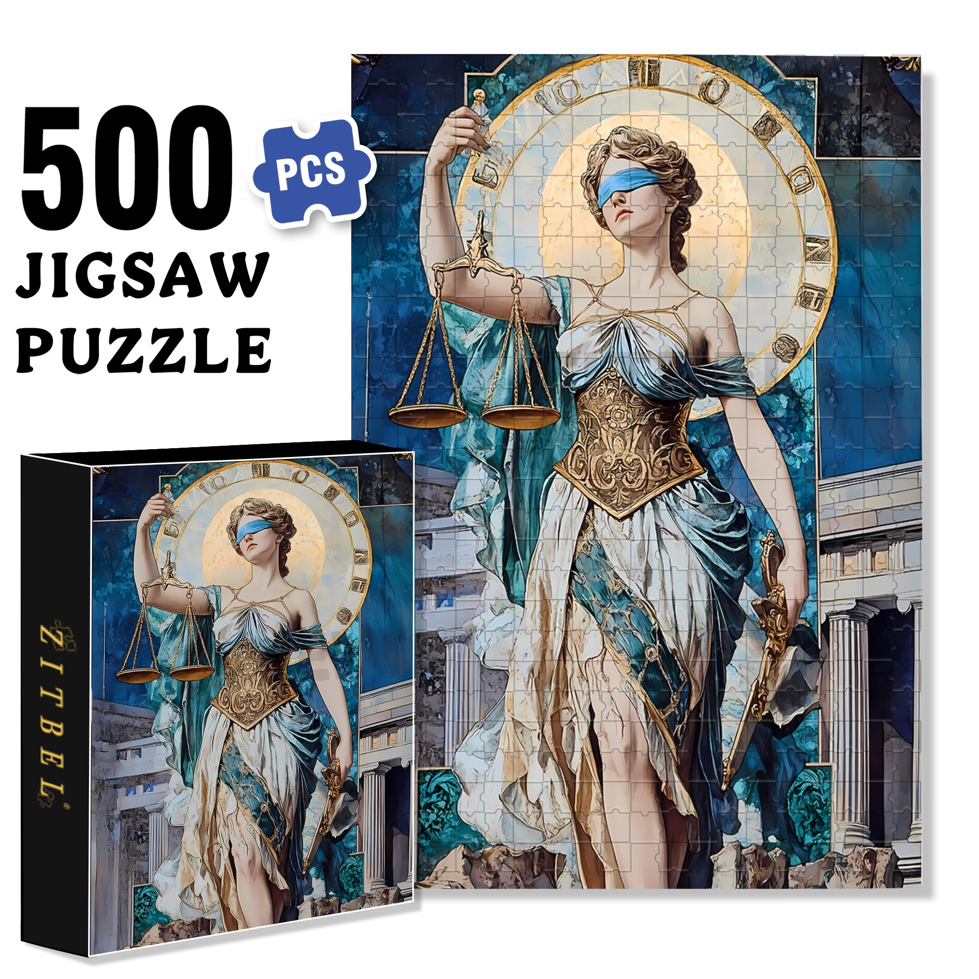 Libra 500pcs/1000pcs Jigsaw Puzzle, Scratch-Resistant, Interactive Family Game & Brain-Boosting DIY Decor, Perfect for Halloween, Christmas & New Year Gifts, Family Puzzle Game