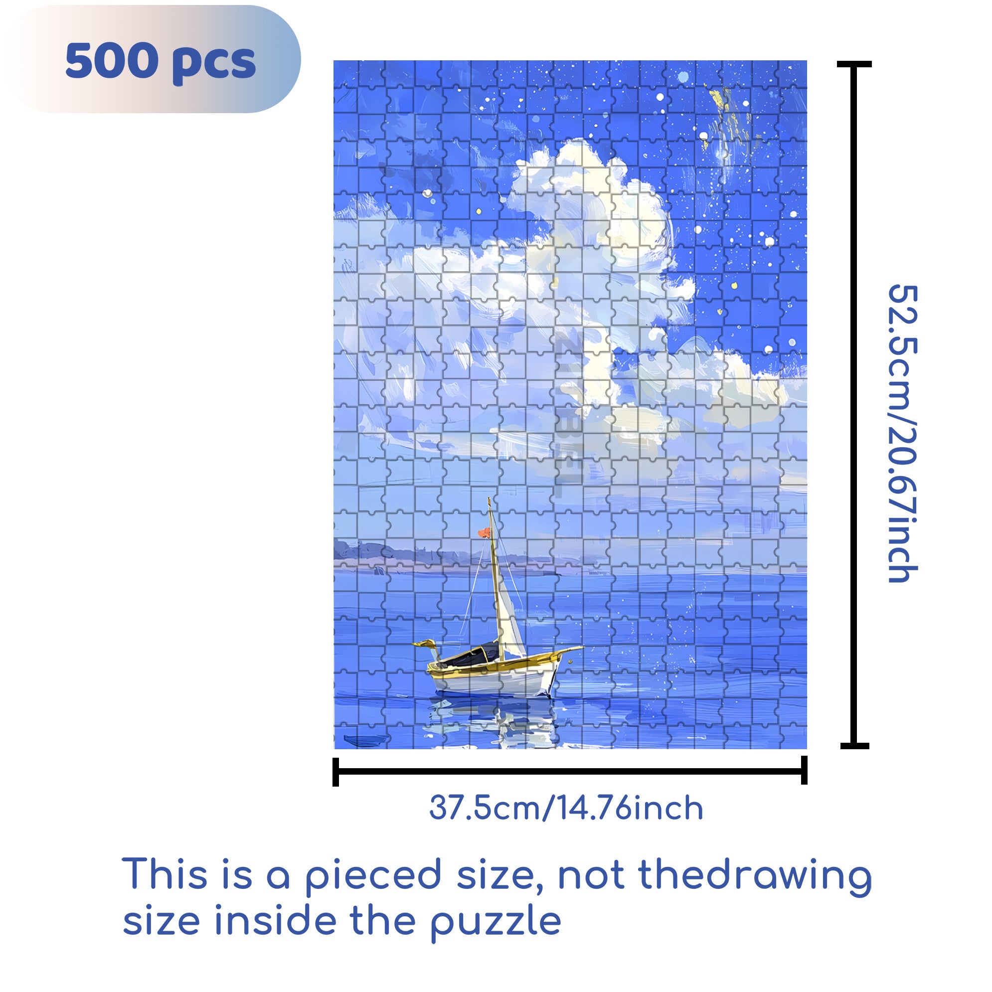 Lonely Boat 500pcs/1000pcs Jigsaw Puzzle, Scratch-Resistant, Interactive Family Game & Brain-Boosting DIY Decor, Perfect for Halloween, Christmas & New Year Gifts, Family Puzzle Game