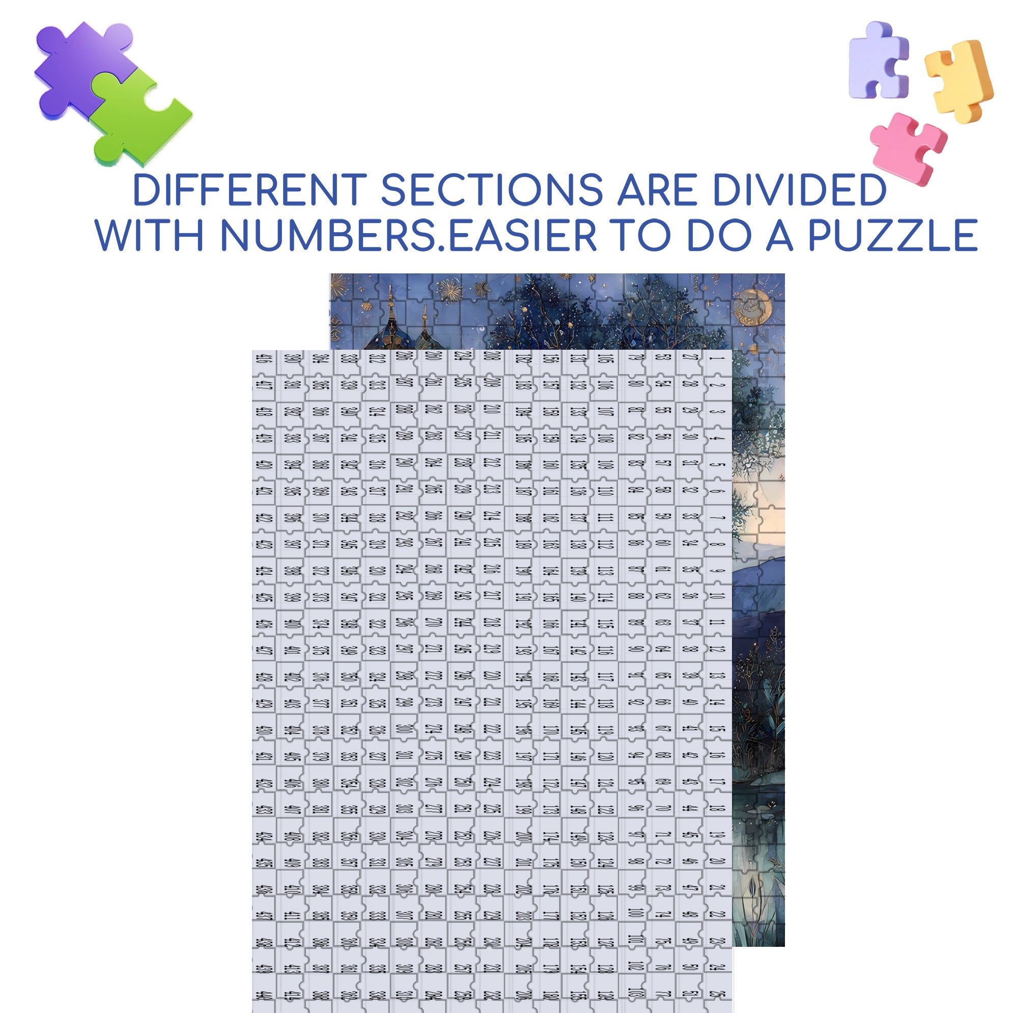 Moonlit Pond 500pcs/1000pcs Jigsaw Puzzle, Scratch-Resistant, Interactive Family Game & Brain-Boosting DIY Decor, Perfect for Halloween, Christmas & New Year Gifts, Family Puzzle Game