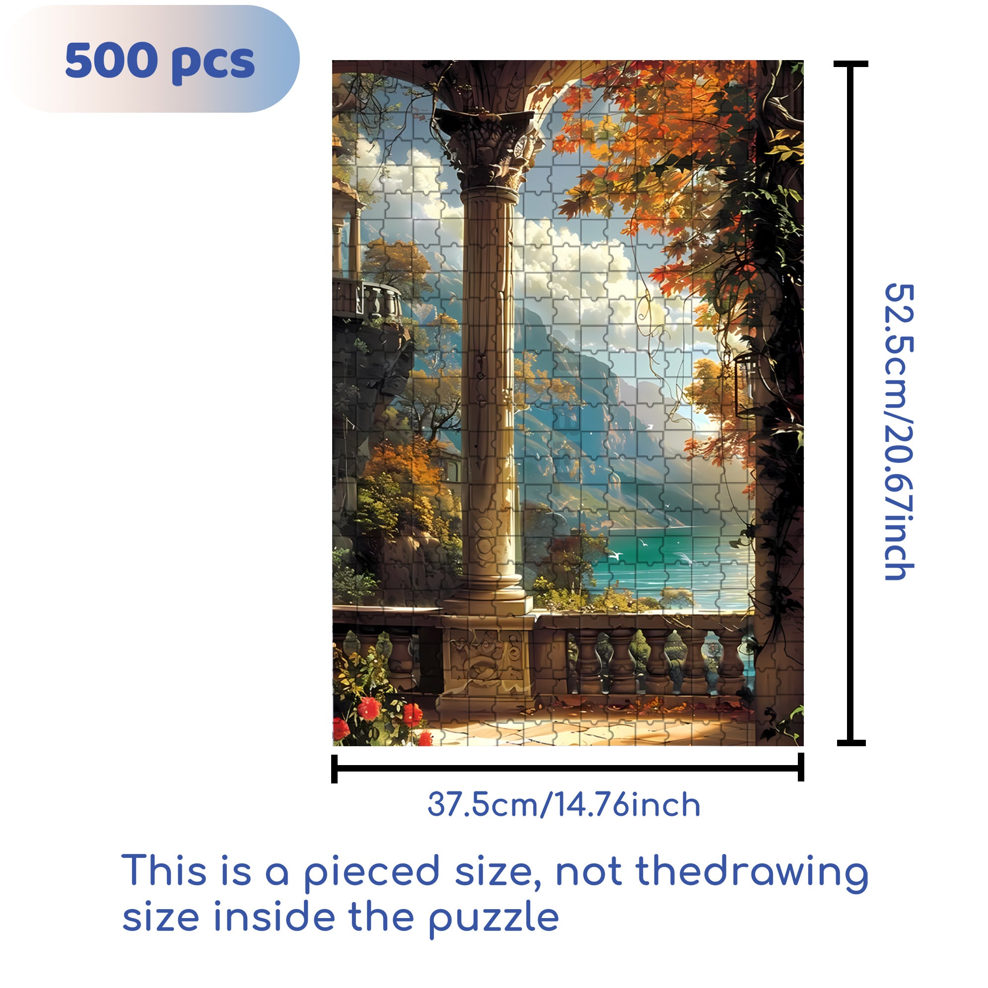 Overlooking 500pcs/1000pcs Jigsaw Puzzle, Scratch-Resistant, Interactive Family Game & Brain-Boosting DIY Decor, Perfect for Halloween, Christmas & New Year Gifts, Family Puzzle Game