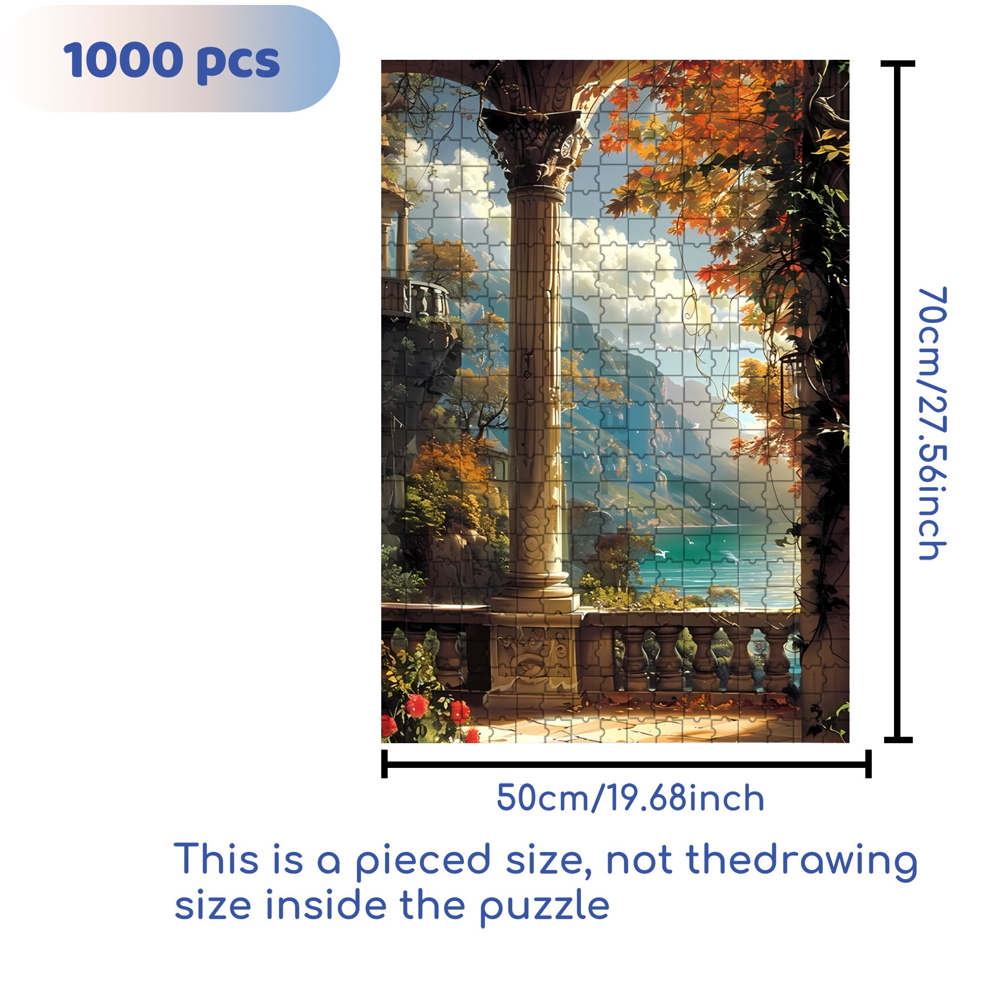 Overlooking 500pcs/1000pcs Jigsaw Puzzle, Scratch-Resistant, Interactive Family Game & Brain-Boosting DIY Decor, Perfect for Halloween, Christmas & New Year Gifts, Family Puzzle Game