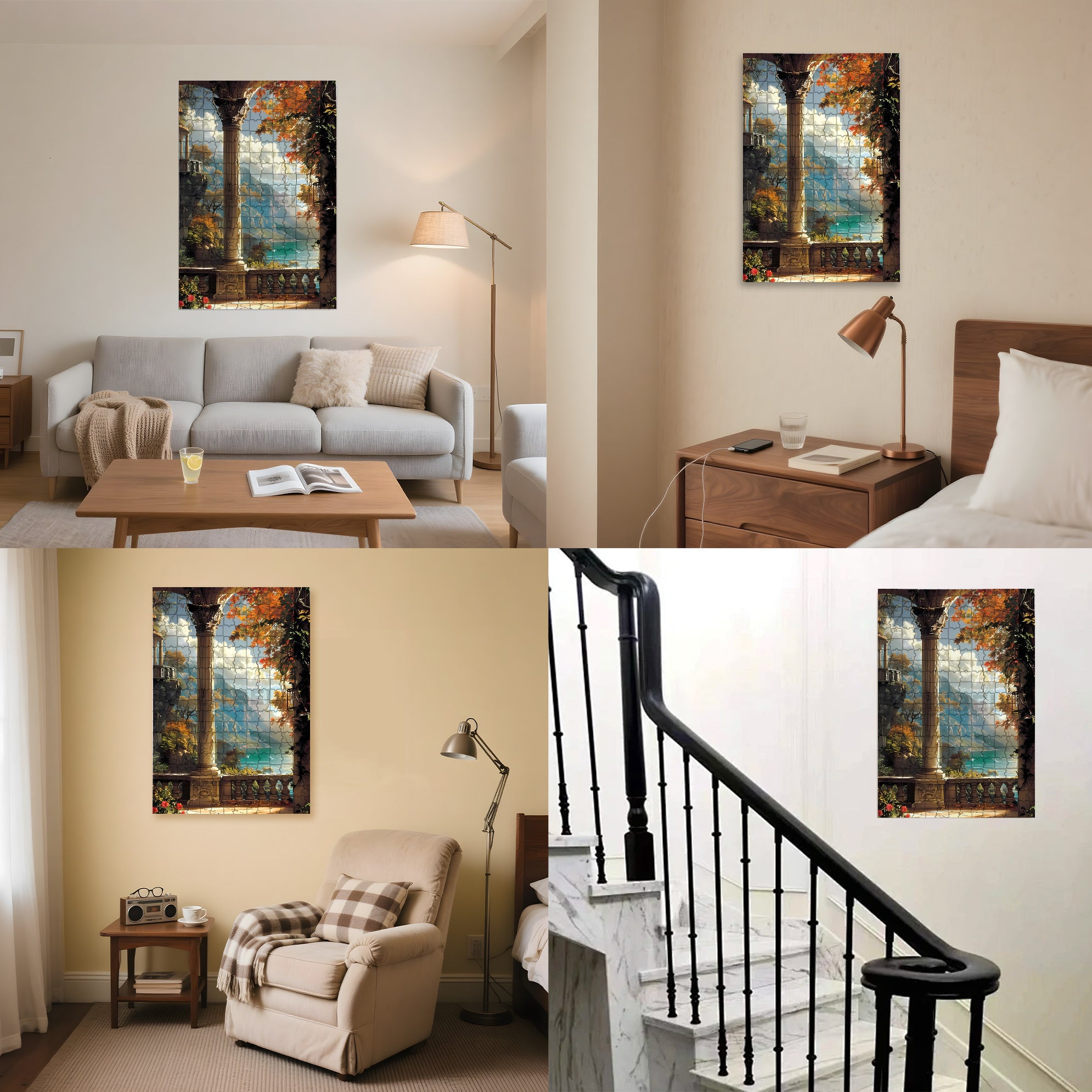 Overlooking 500pcs/1000pcs Jigsaw Puzzle, Scratch-Resistant, Interactive Family Game & Brain-Boosting DIY Decor, Perfect for Halloween, Christmas & New Year Gifts, Family Puzzle Game