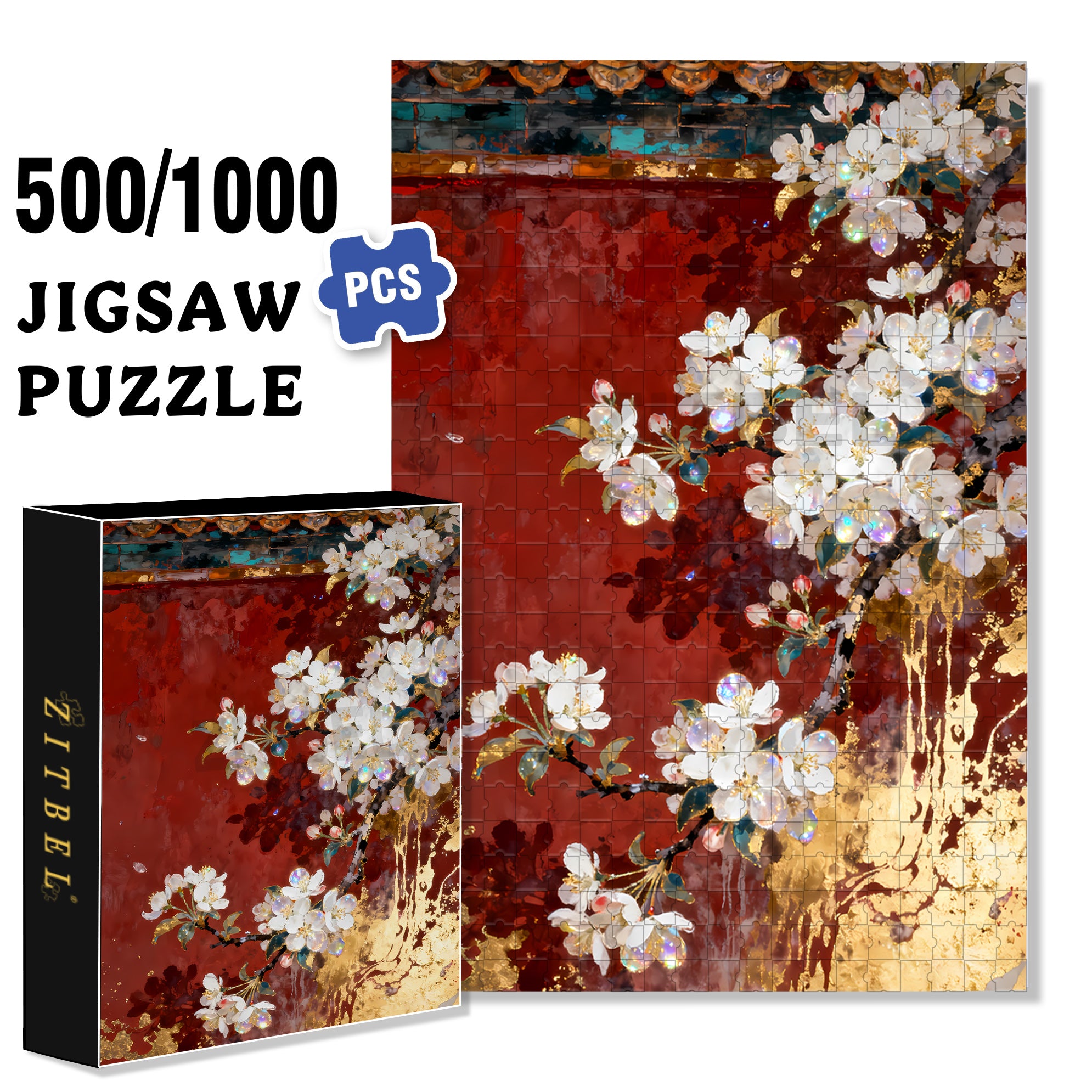 Palace Walls 500pcs/1000pcs Jigsaw Puzzle, Scratch-Resistant, Interactive Family Game & Brain-Boosting DIY Decor, Perfect for Halloween, Christmas & New Year Gifts, Family Puzzle Game