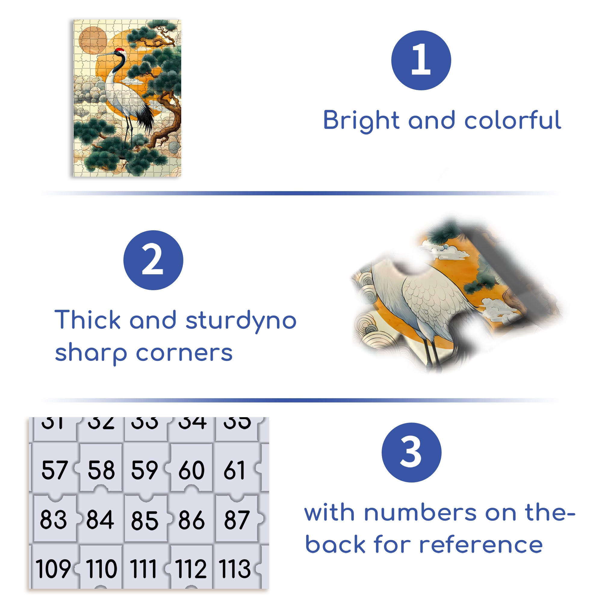 Pine And Crane Prolong Life 500pcs/1000pcs Jigsaw Puzzle, Scratch-Resistant, Interactive Family Game & Brain-Boosting DIY Decor, Perfect for Halloween, Christmas & New Year Gifts, Family Puzzle Game