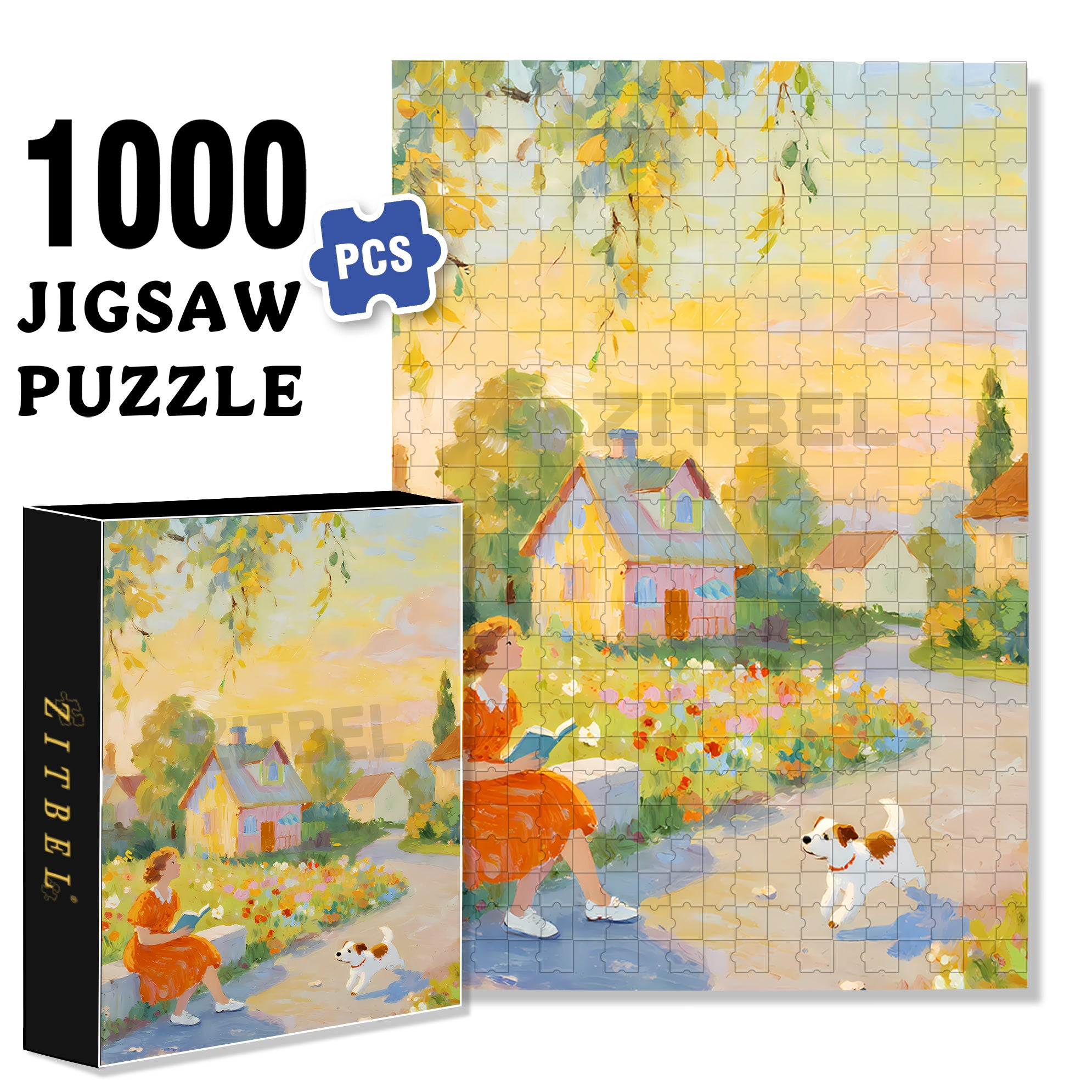 Quiet Suburbs 500pcs/1000pcs Jigsaw Puzzle, Scratch-Resistant, Interactive Family Game & Brain-Boosting DIY Decor, Perfect for Halloween, Christmas & New Year Gifts, Family Puzzle Game