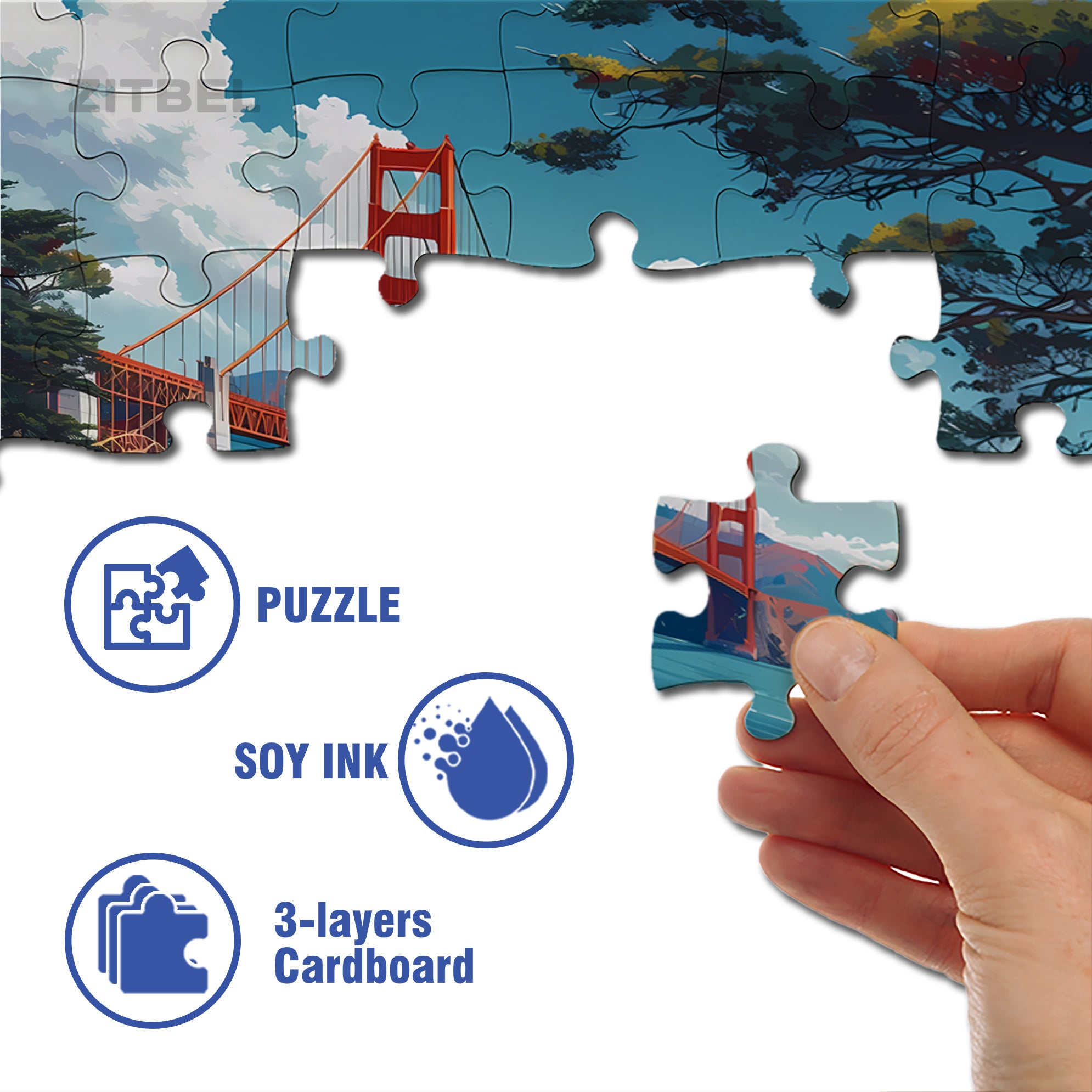 San Francisco 500pcs/1000pcs Jigsaw Puzzle, Scratch-Resistant, Interactive Family Game & Brain-Boosting DIY Decor, Perfect for Halloween, Christmas & New Year Gifts, Family Puzzle Game
