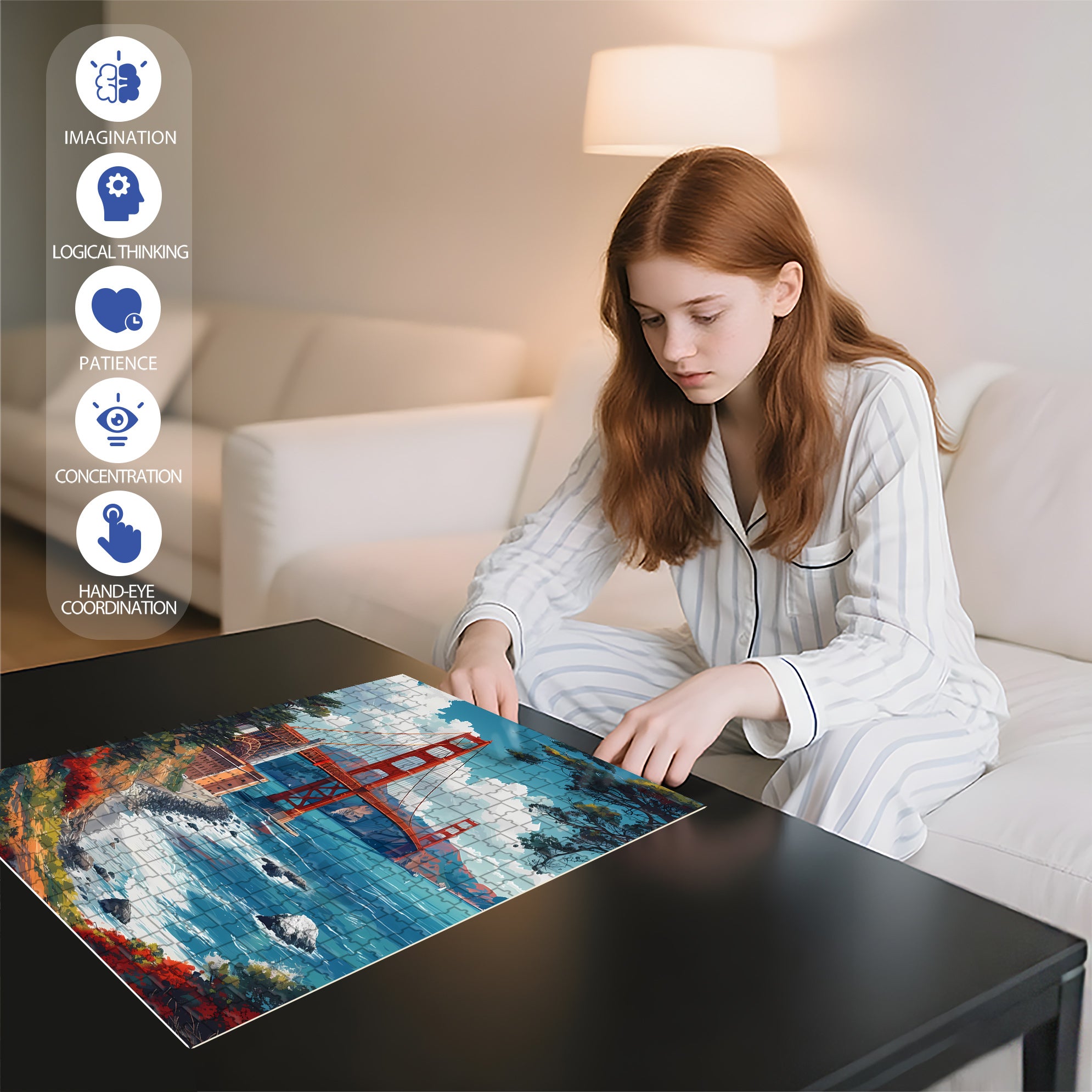San Francisco 500pcs/1000pcs Jigsaw Puzzle, Scratch-Resistant, Interactive Family Game & Brain-Boosting DIY Decor, Perfect for Halloween, Christmas & New Year Gifts, Family Puzzle Game