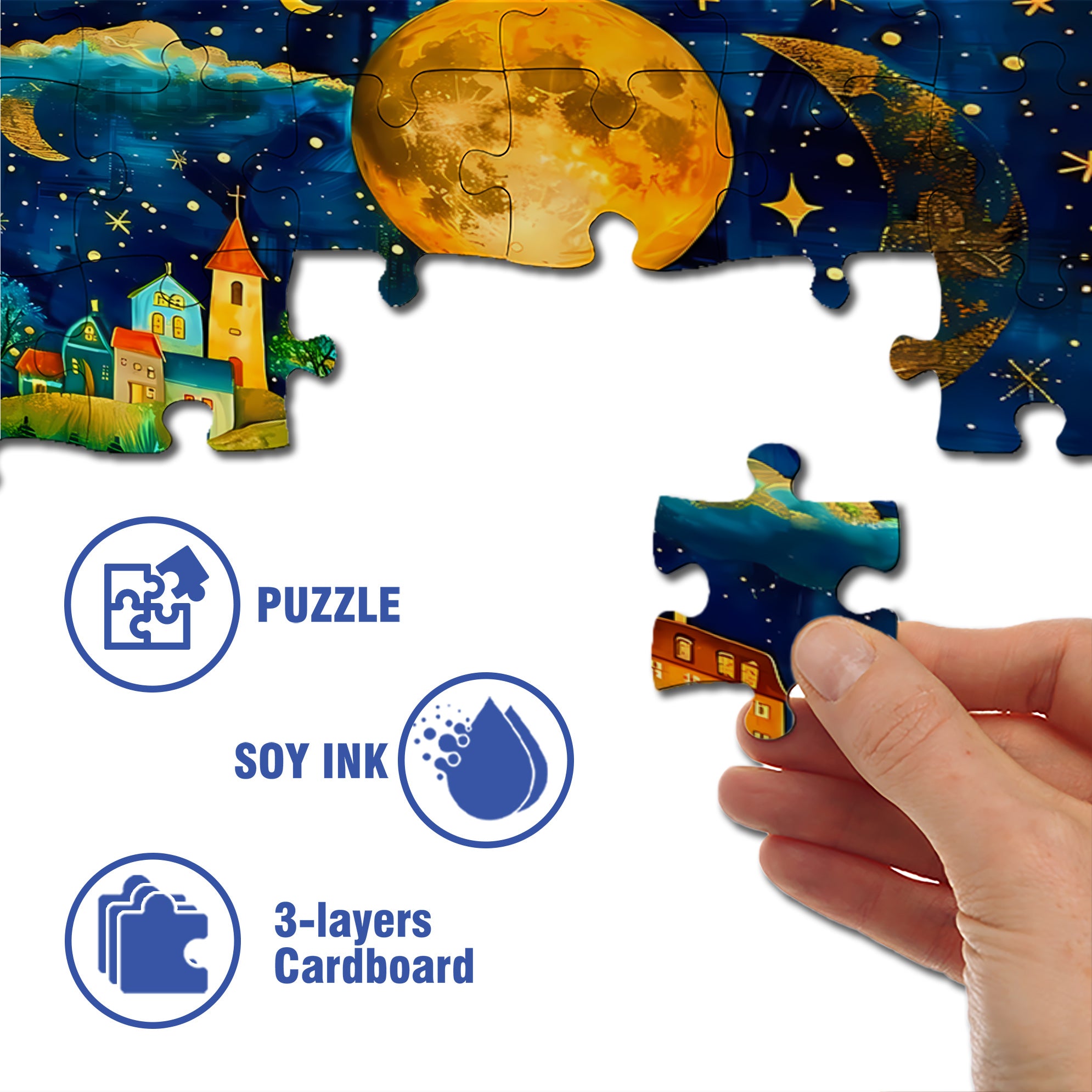 Silent Village 500pcs/1000pcs Jigsaw Puzzle, Scratch-Resistant, Interactive Family Game & Brain-Boosting DIY Decor, Perfect for Halloween, Christmas & New Year Gifts, Family Puzzle Game