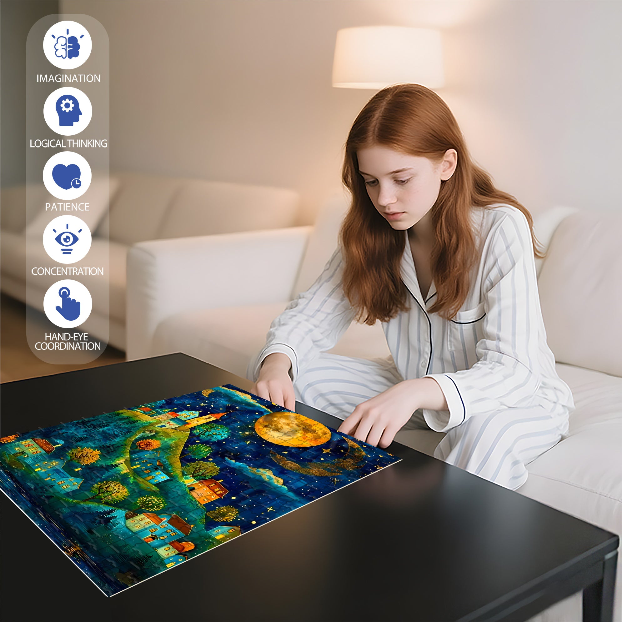 Silent Village 500pcs/1000pcs Jigsaw Puzzle, Scratch-Resistant, Interactive Family Game & Brain-Boosting DIY Decor, Perfect for Halloween, Christmas & New Year Gifts, Family Puzzle Game