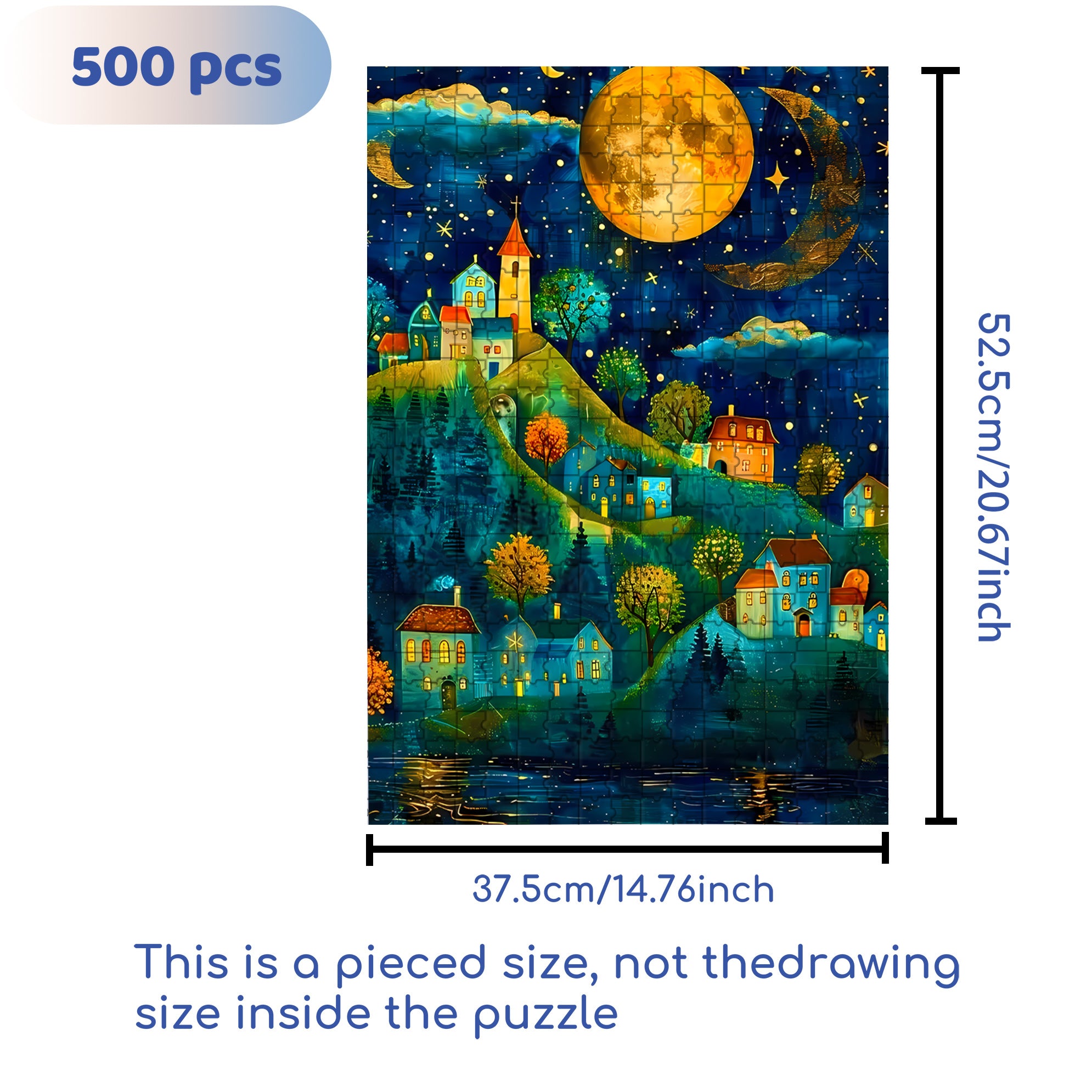 Silent Village 500pcs/1000pcs Jigsaw Puzzle, Scratch-Resistant, Interactive Family Game & Brain-Boosting DIY Decor, Perfect for Halloween, Christmas & New Year Gifts, Family Puzzle Game