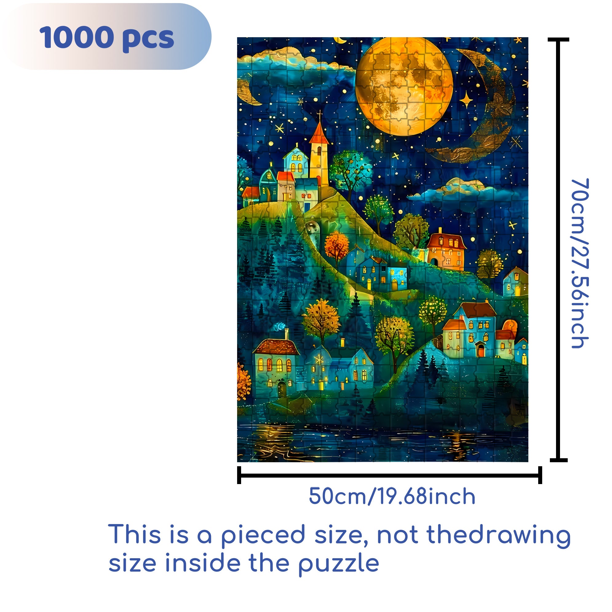 Silent Village 500pcs/1000pcs Jigsaw Puzzle, Scratch-Resistant, Interactive Family Game & Brain-Boosting DIY Decor, Perfect for Halloween, Christmas & New Year Gifts, Family Puzzle Game
