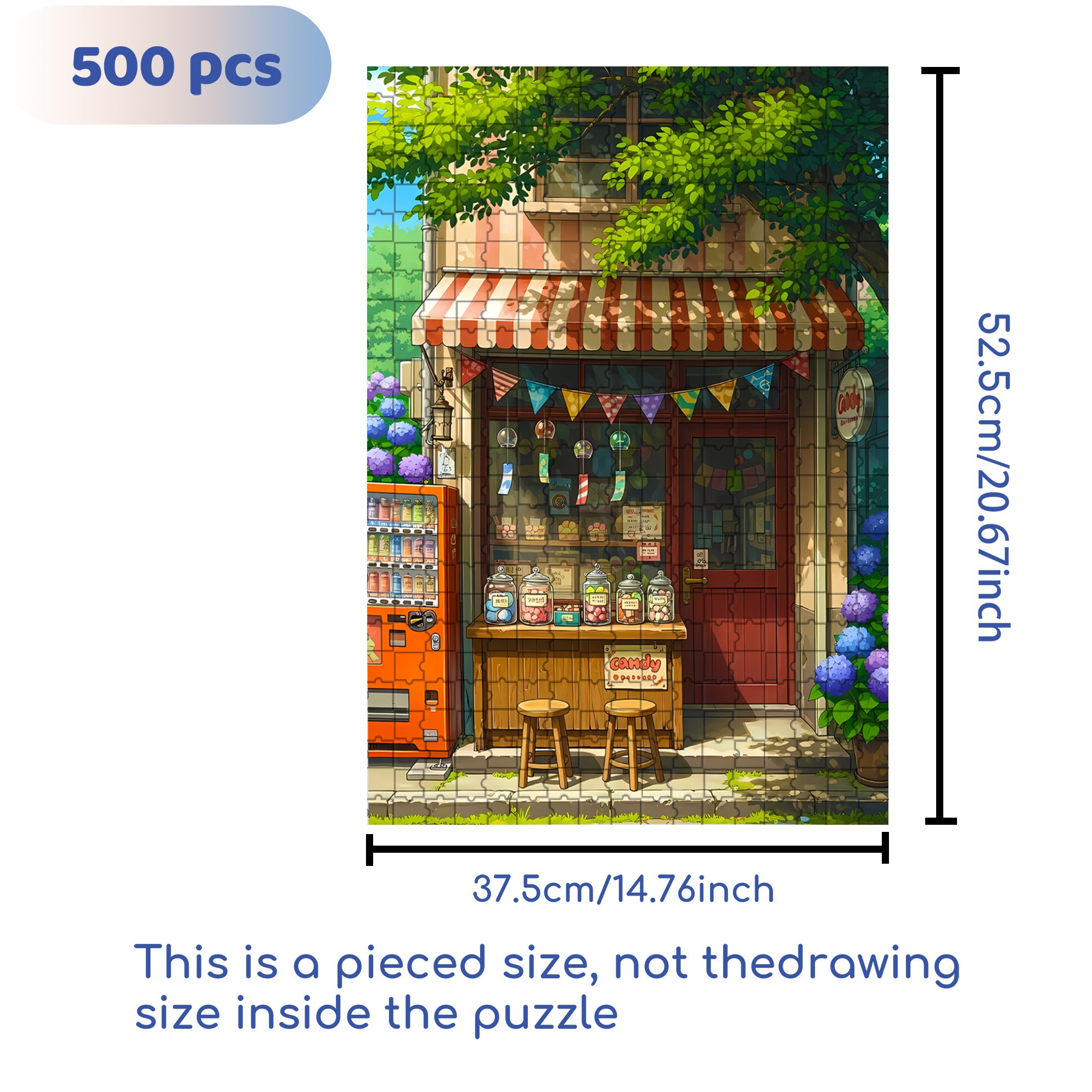 Snack Shop 500pcs/1000pcs Jigsaw Puzzle, Scratch-Resistant, Interactive Family Game & Brain-Boosting DIY Decor, Perfect for Halloween, Christmas & New Year Gifts, Family Puzzle Game