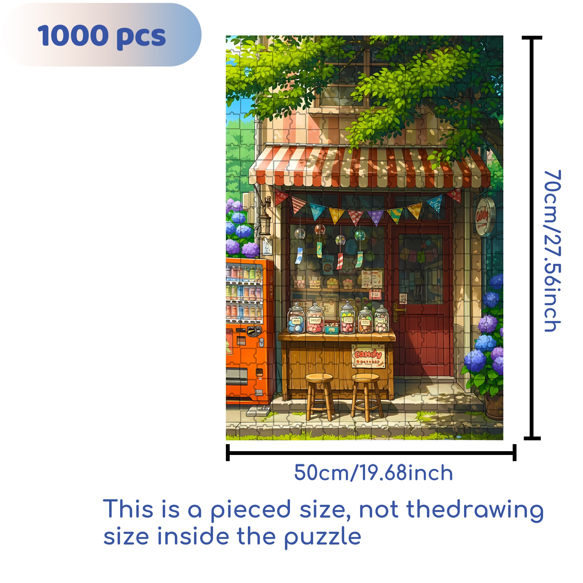 Snack Shop 500pcs/1000pcs Jigsaw Puzzle, Scratch-Resistant, Interactive Family Game & Brain-Boosting DIY Decor, Perfect for Halloween, Christmas & New Year Gifts, Family Puzzle Game