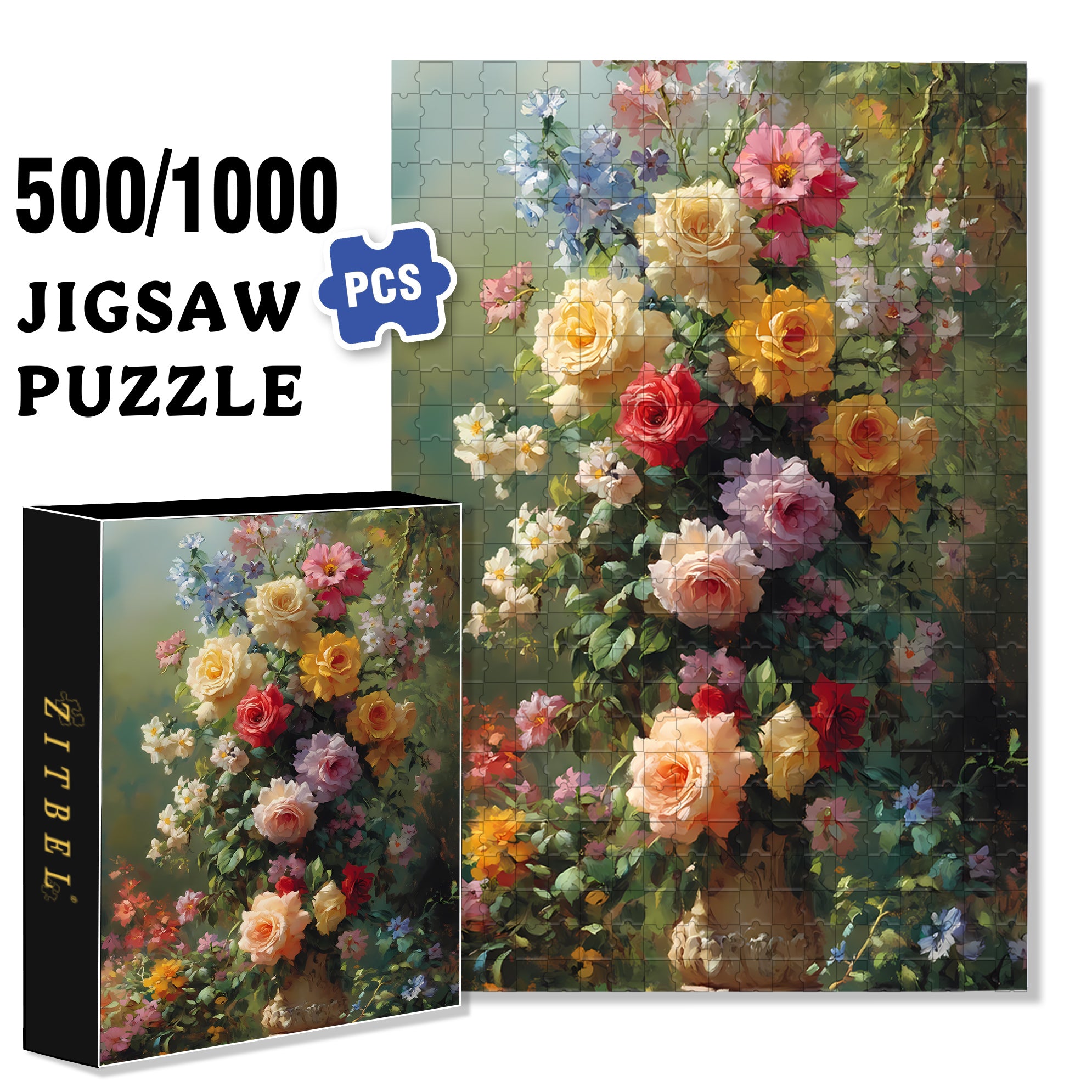 Spring Art 500pcs/1000pcs Jigsaw Puzzle, Scratch-Resistant, Interactive Family Game & Brain-Boosting DIY Decor, Perfect for Halloween, Christmas & New Year Gifts, Family Puzzle Game
