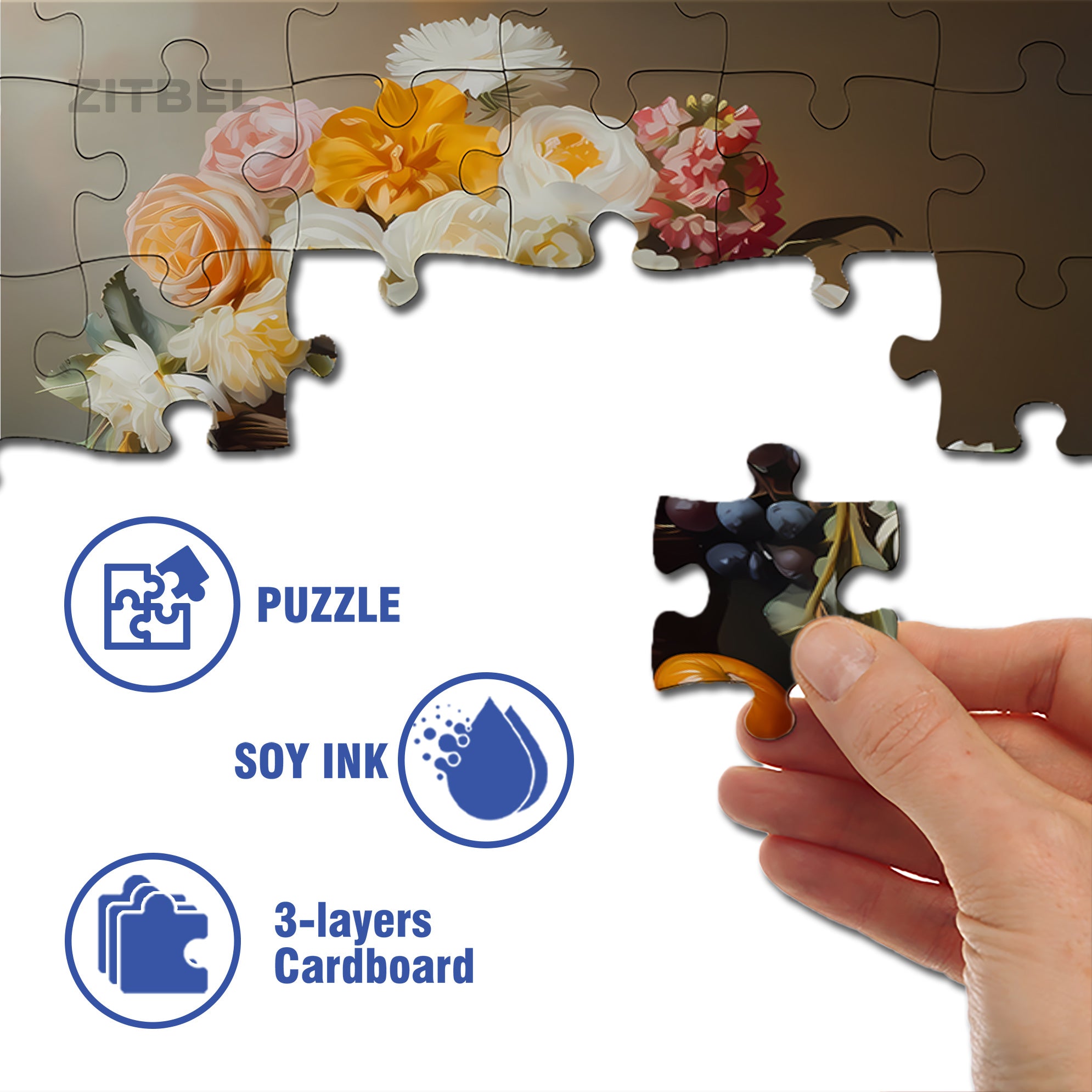 Still Life 500pcs/1000pcs Jigsaw Puzzle, Scratch-Resistant, Interactive Family Game & Brain-Boosting DIY Decor, Perfect for Halloween, Christmas & New Year Gifts, Family Puzzle Game
