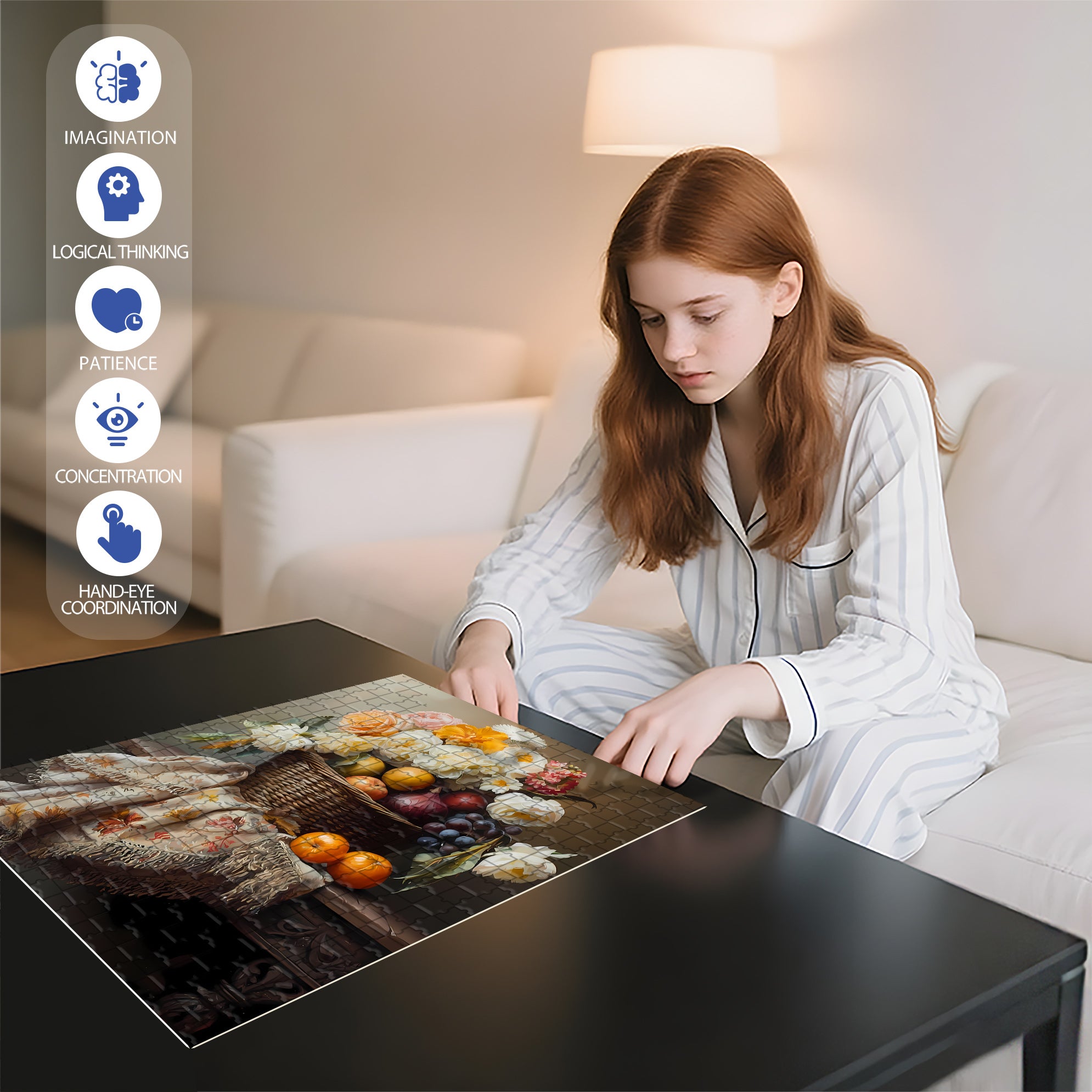 Still Life 500pcs/1000pcs Jigsaw Puzzle, Scratch-Resistant, Interactive Family Game & Brain-Boosting DIY Decor, Perfect for Halloween, Christmas & New Year Gifts, Family Puzzle Game