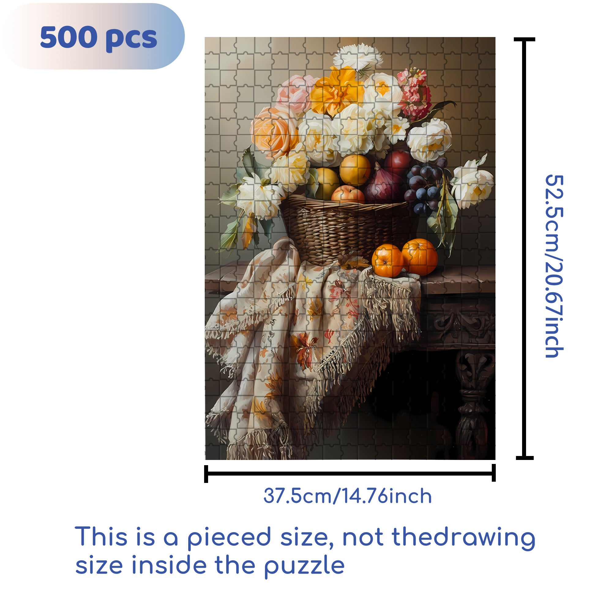 Still Life 500pcs/1000pcs Jigsaw Puzzle, Scratch-Resistant, Interactive Family Game & Brain-Boosting DIY Decor, Perfect for Halloween, Christmas & New Year Gifts, Family Puzzle Game
