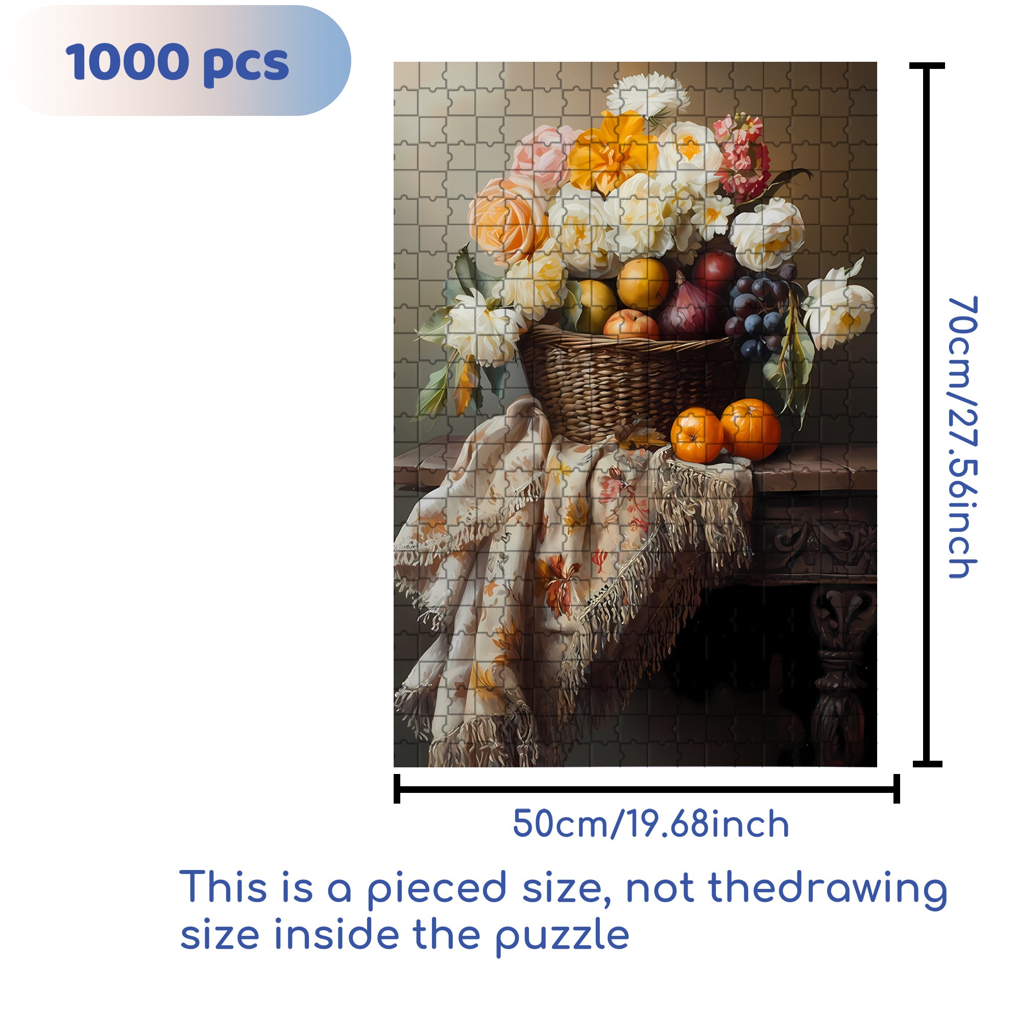 Still Life 500pcs/1000pcs Jigsaw Puzzle, Scratch-Resistant, Interactive Family Game & Brain-Boosting DIY Decor, Perfect for Halloween, Christmas & New Year Gifts, Family Puzzle Game