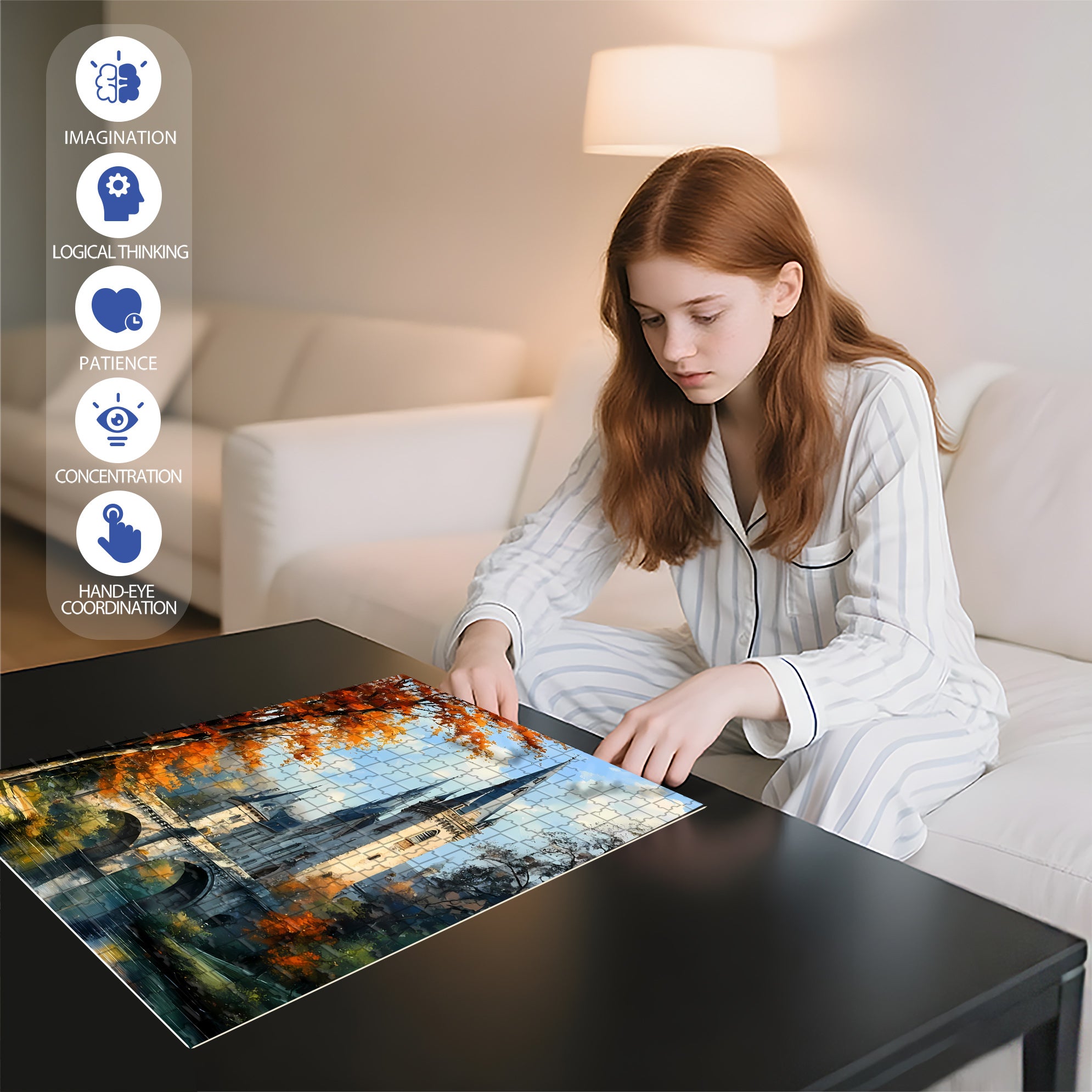 Stone Bridges 500pcs/1000pcs Jigsaw Puzzle, Scratch-Resistant, Interactive Family Game & Brain-Boosting DIY Decor, Perfect for Halloween, Christmas & New Year Gifts, Family Puzzle Game