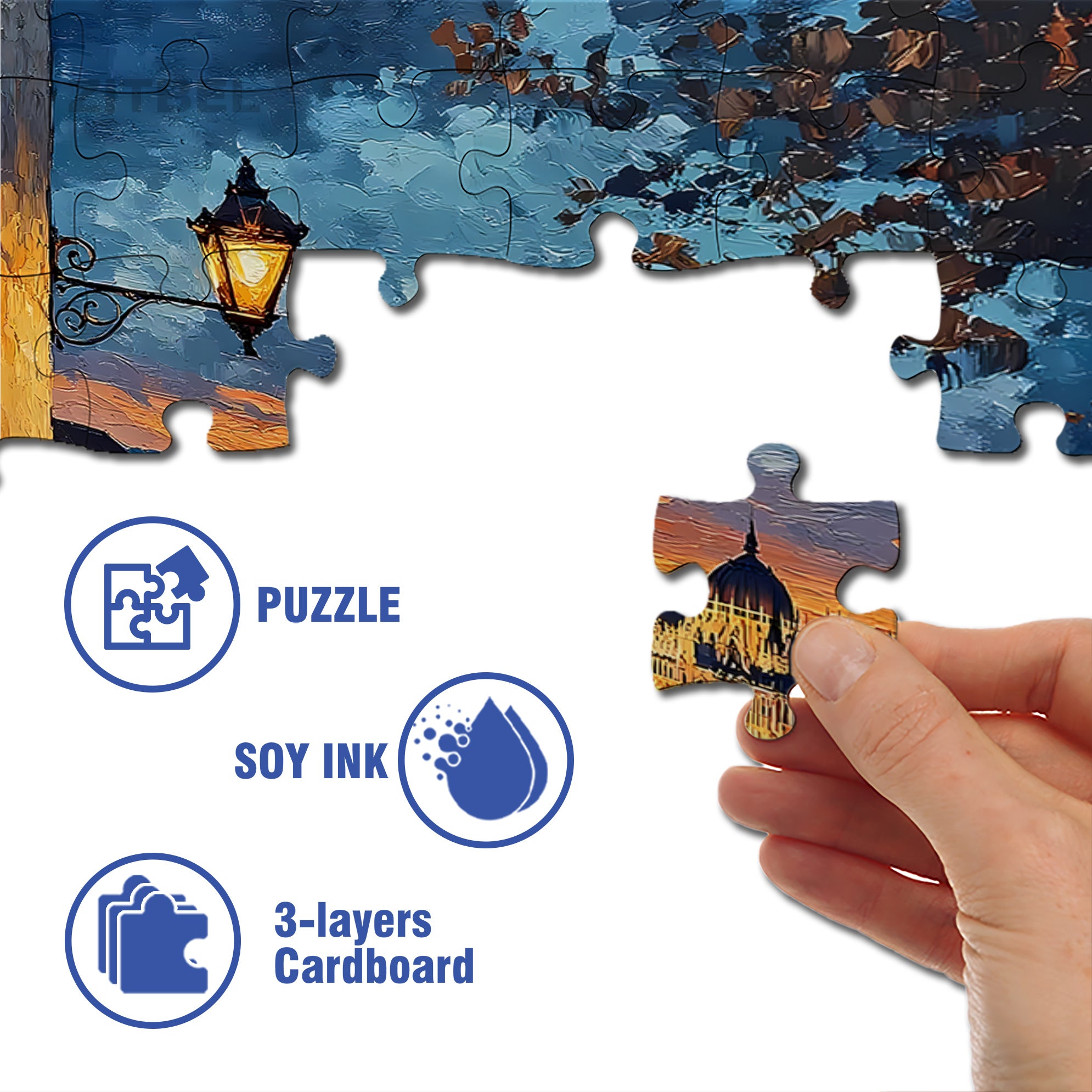 Sunset On The Riverside 500pcs/1000pcs Jigsaw Puzzle, Scratch-Resistant, Interactive Family Game & Brain-Boosting DIY Decor, Perfect for Halloween, Christmas & New Year Gifts, Family Puzzle Game