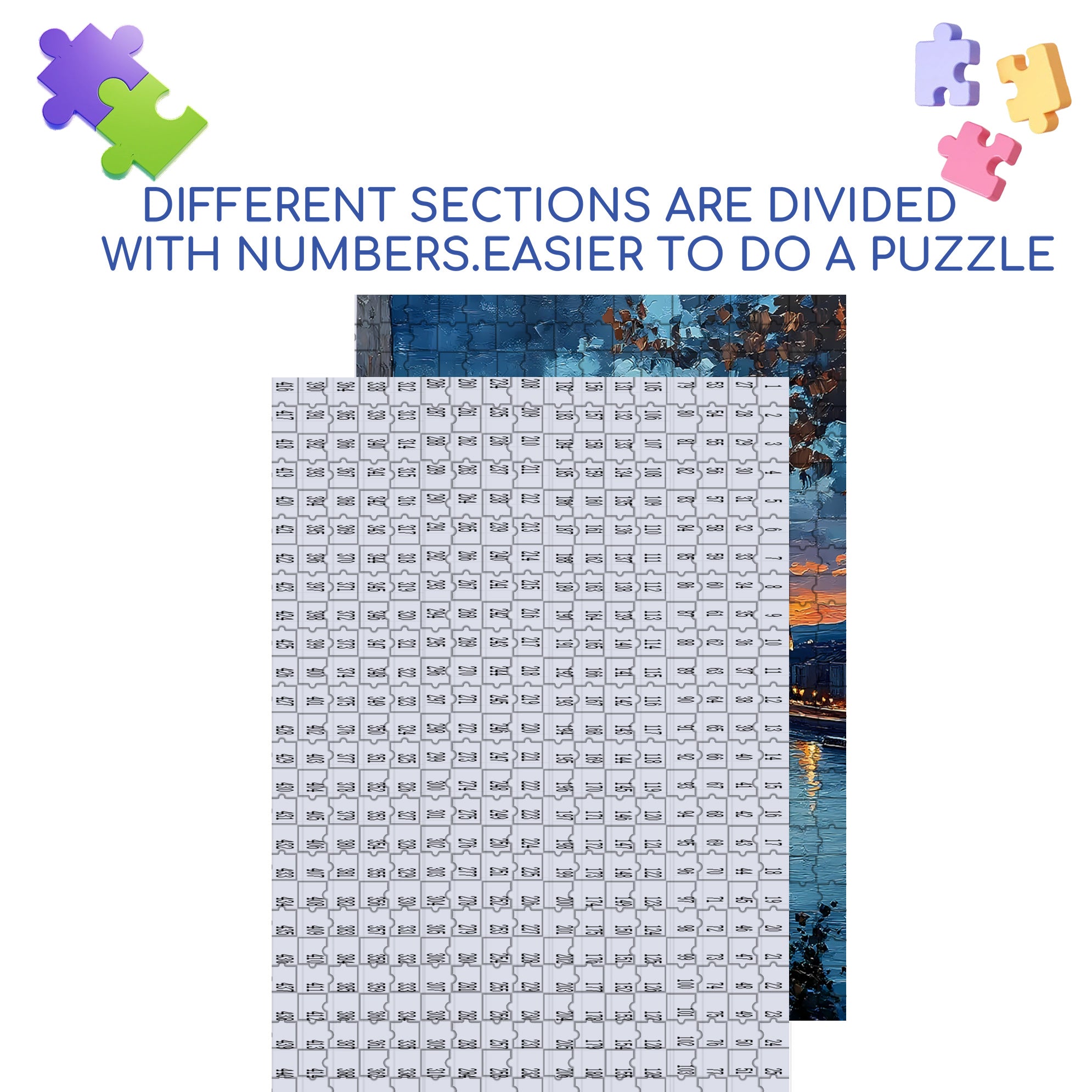 Sunset On The Riverside 500pcs/1000pcs Jigsaw Puzzle, Scratch-Resistant, Interactive Family Game & Brain-Boosting DIY Decor, Perfect for Halloween, Christmas & New Year Gifts, Family Puzzle Game