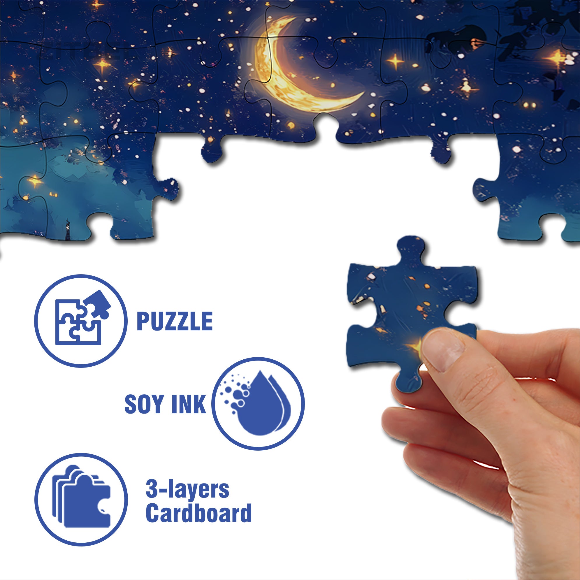 The Magic Of City 500pcs/1000pcs Jigsaw Puzzle, Scratch-Resistant, Interactive Family Game & Brain-Boosting DIY Decor, Perfect for Halloween, Christmas & New Year Gifts, Family Puzzle Game