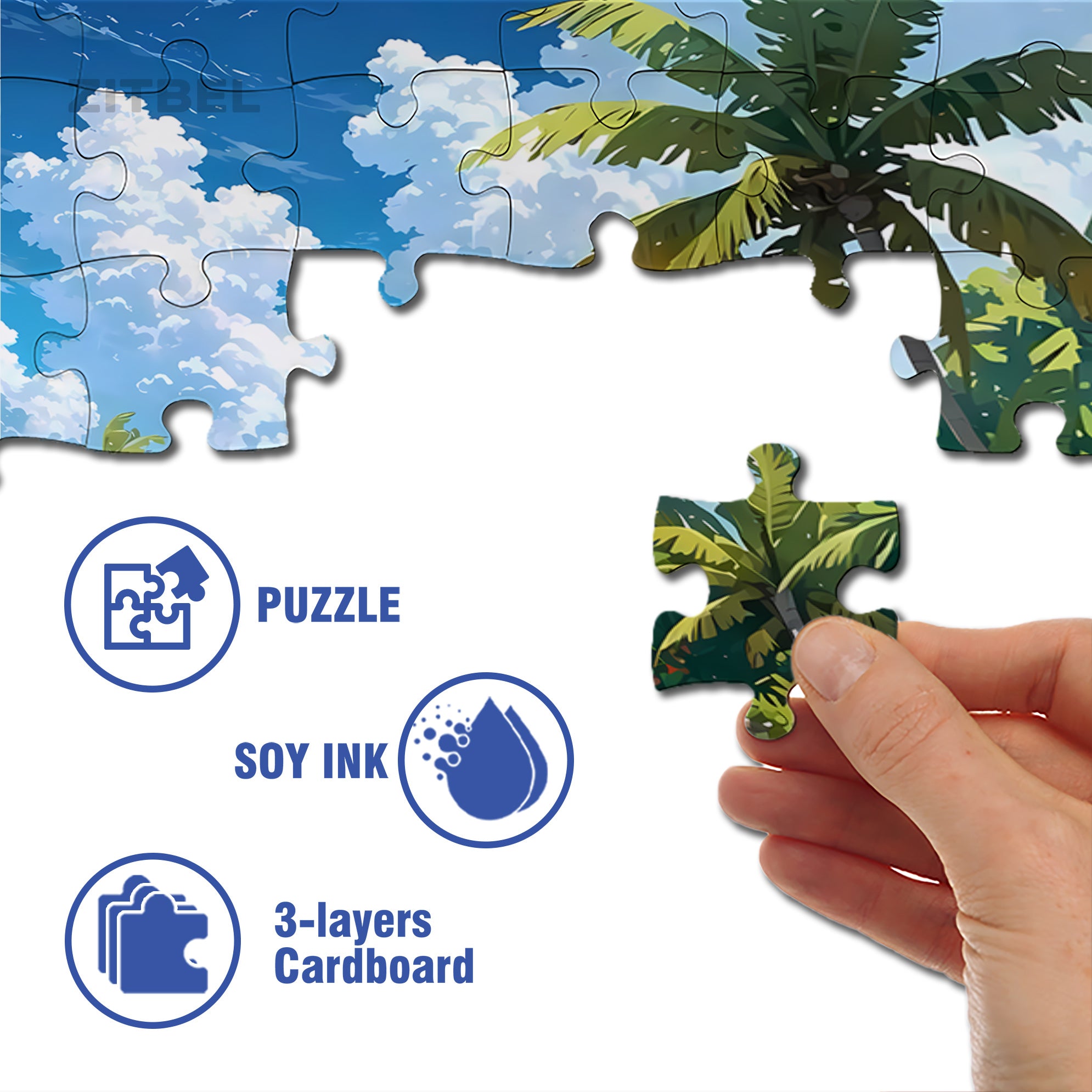 Tropical Island 500pcs/1000pcs Jigsaw Puzzle, Scratch-Resistant, Interactive Family Game & Brain-Boosting DIY Decor, Perfect for Halloween, Christmas & New Year Gifts, Family Puzzle Game