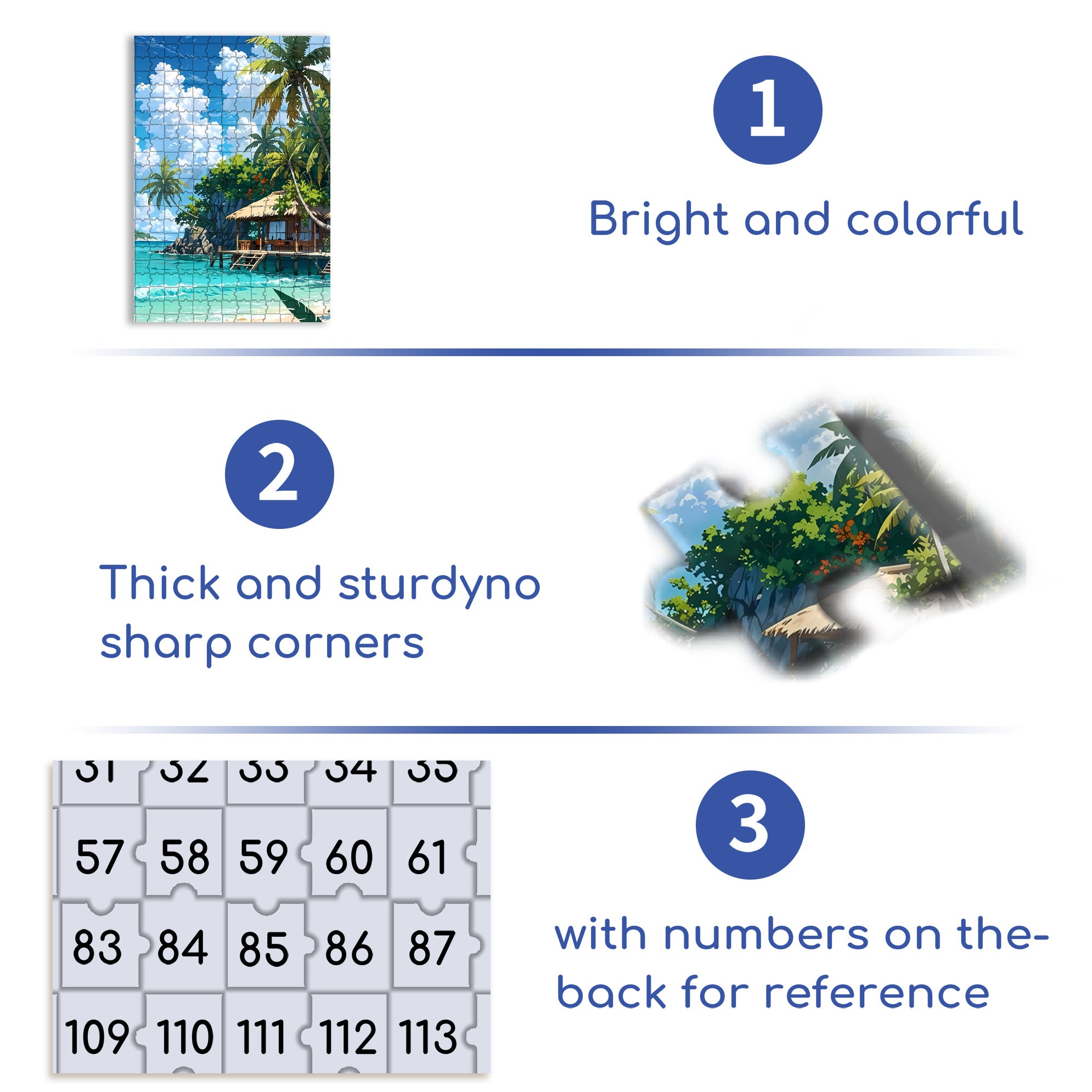 Tropical Island 500pcs/1000pcs Jigsaw Puzzle, Scratch-Resistant, Interactive Family Game & Brain-Boosting DIY Decor, Perfect for Halloween, Christmas & New Year Gifts, Family Puzzle Game