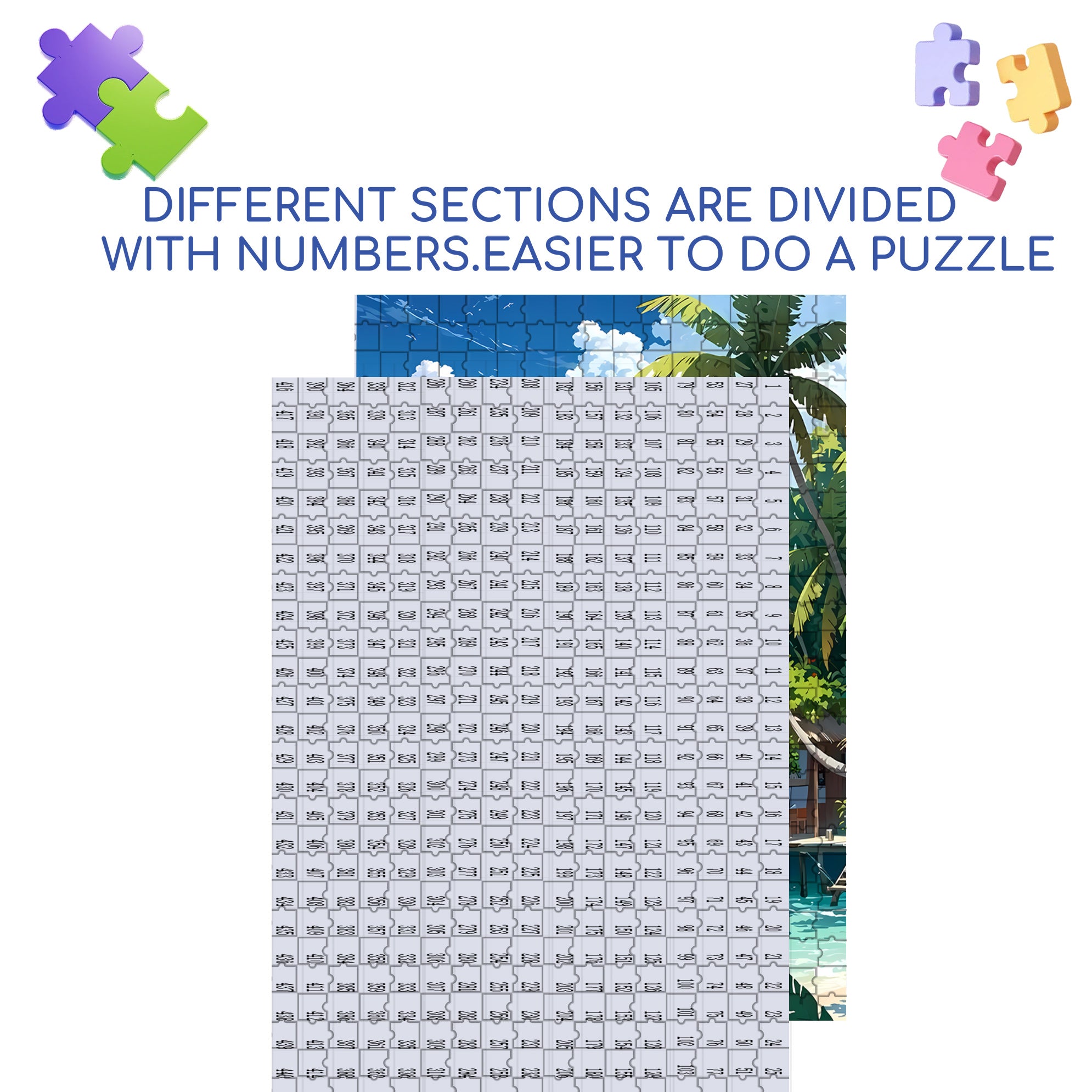Tropical Island 500pcs/1000pcs Jigsaw Puzzle, Scratch-Resistant, Interactive Family Game & Brain-Boosting DIY Decor, Perfect for Halloween, Christmas & New Year Gifts, Family Puzzle Game