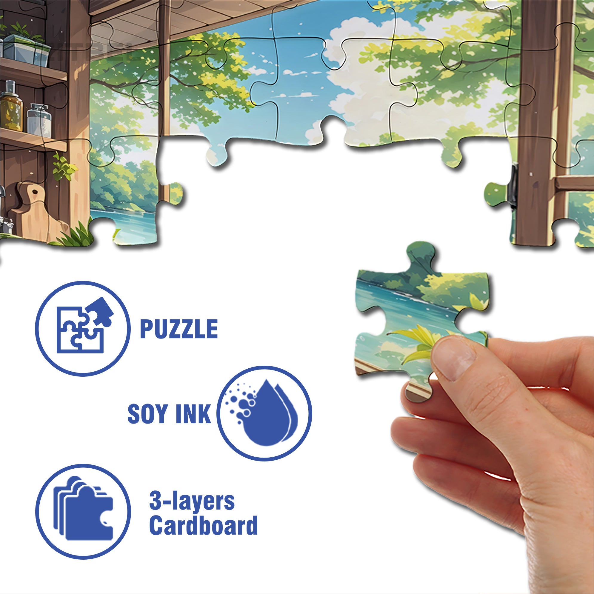 Washing The Fruit 500pcs/1000pcs Jigsaw Puzzle, Scratch-Resistant, Interactive Family Game & Brain-Boosting DIY Decor, Perfect for Halloween, Christmas & New Year Gifts, Family Puzzle Game