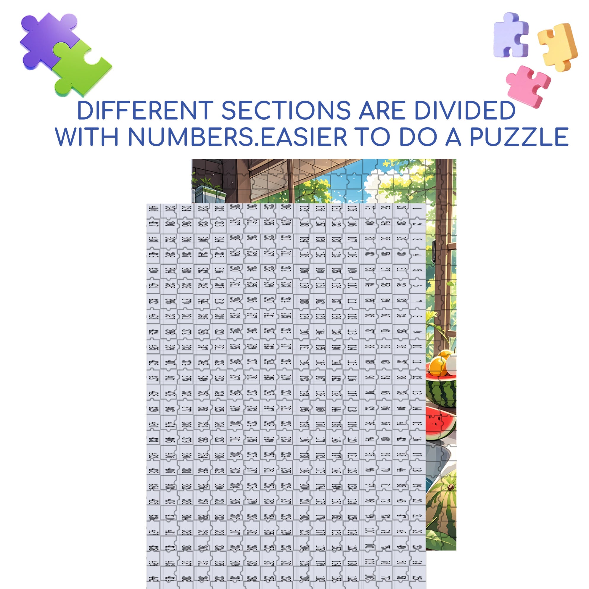 Washing The Fruit 500pcs/1000pcs Jigsaw Puzzle, Scratch-Resistant, Interactive Family Game & Brain-Boosting DIY Decor, Perfect for Halloween, Christmas & New Year Gifts, Family Puzzle Game
