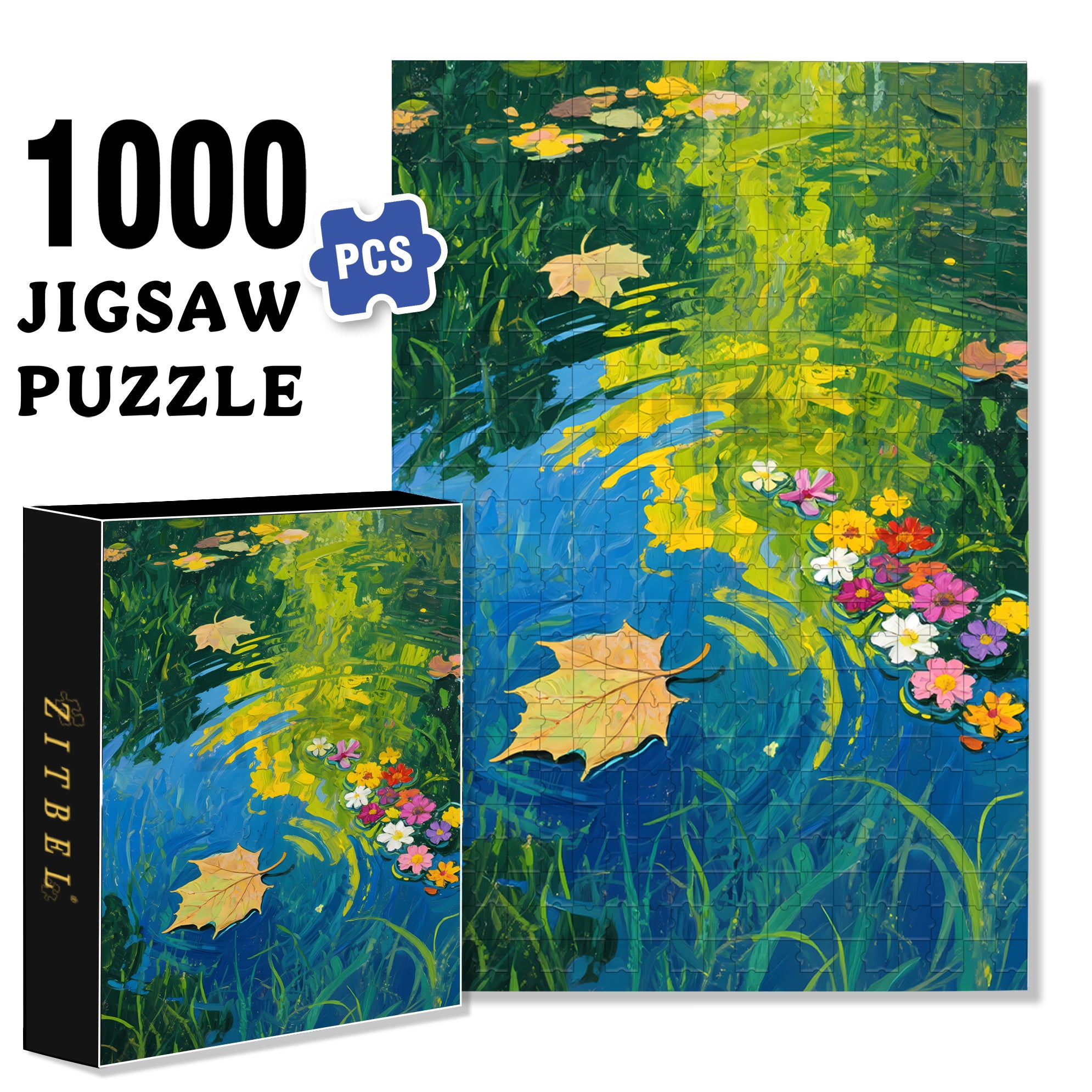 Water Plants 500pcs/1000pcs Jigsaw Puzzle, Scratch-Resistant, Interactive Family Game & Brain-Boosting DIY Decor, Perfect for Halloween, Christmas & New Year Gifts, Family Puzzle Game