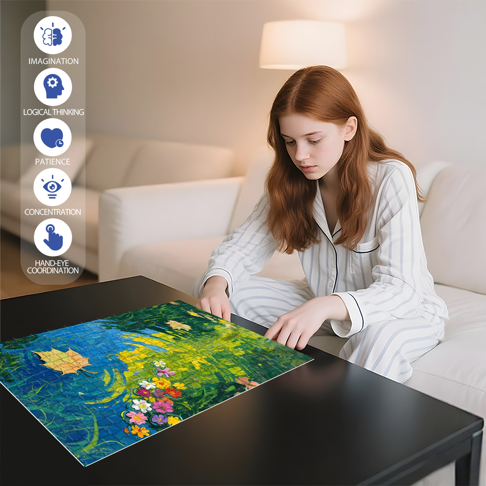 Water Plants 500pcs/1000pcs Jigsaw Puzzle, Scratch-Resistant, Interactive Family Game & Brain-Boosting DIY Decor, Perfect for Halloween, Christmas & New Year Gifts, Family Puzzle Game