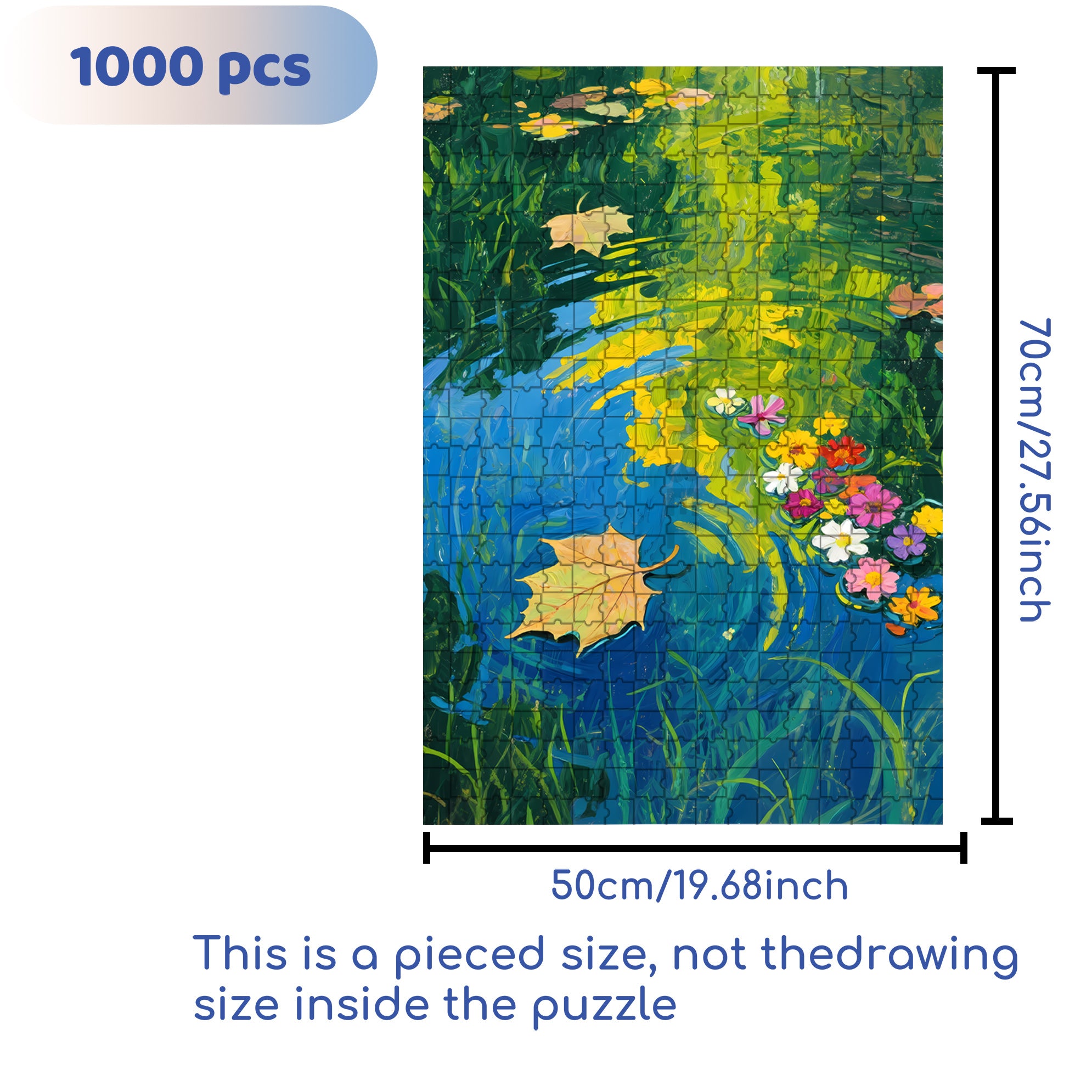 Water Plants 500pcs/1000pcs Jigsaw Puzzle, Scratch-Resistant, Interactive Family Game & Brain-Boosting DIY Decor, Perfect for Halloween, Christmas & New Year Gifts, Family Puzzle Game