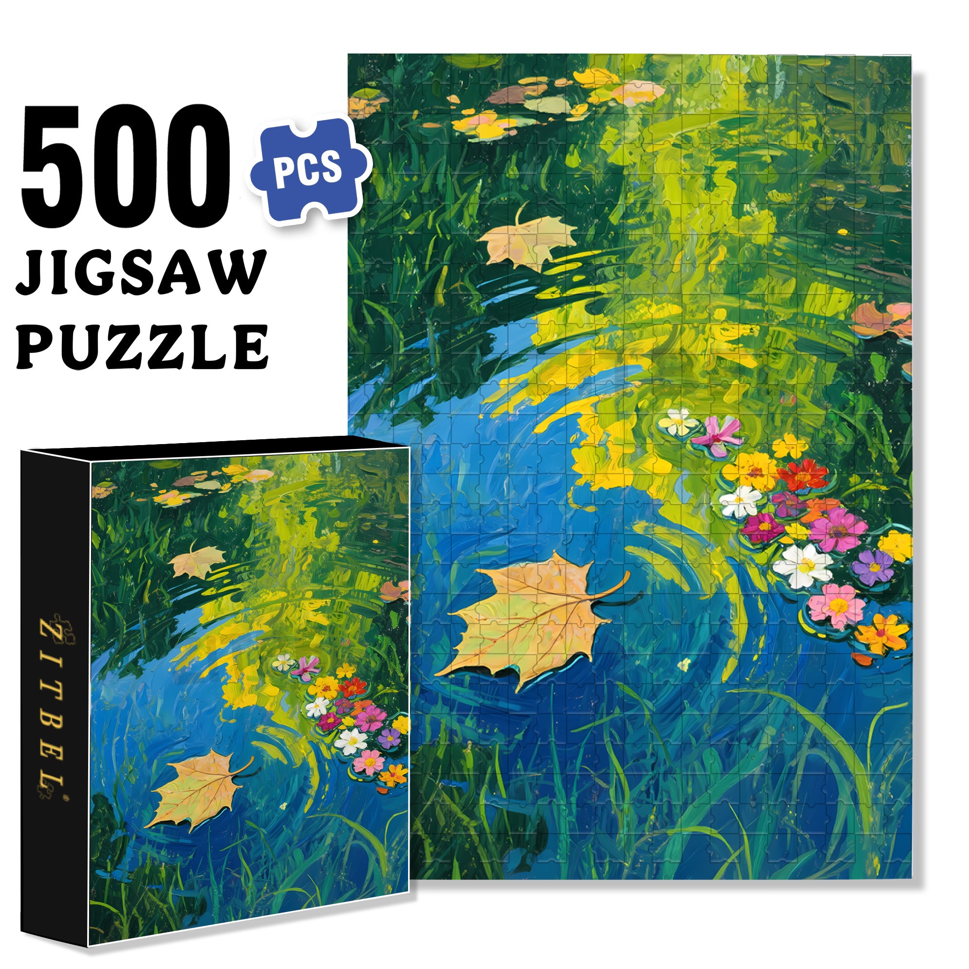 Water Plants 500pcs/1000pcs Jigsaw Puzzle, Scratch-Resistant, Interactive Family Game & Brain-Boosting DIY Decor, Perfect for Halloween, Christmas & New Year Gifts, Family Puzzle Game