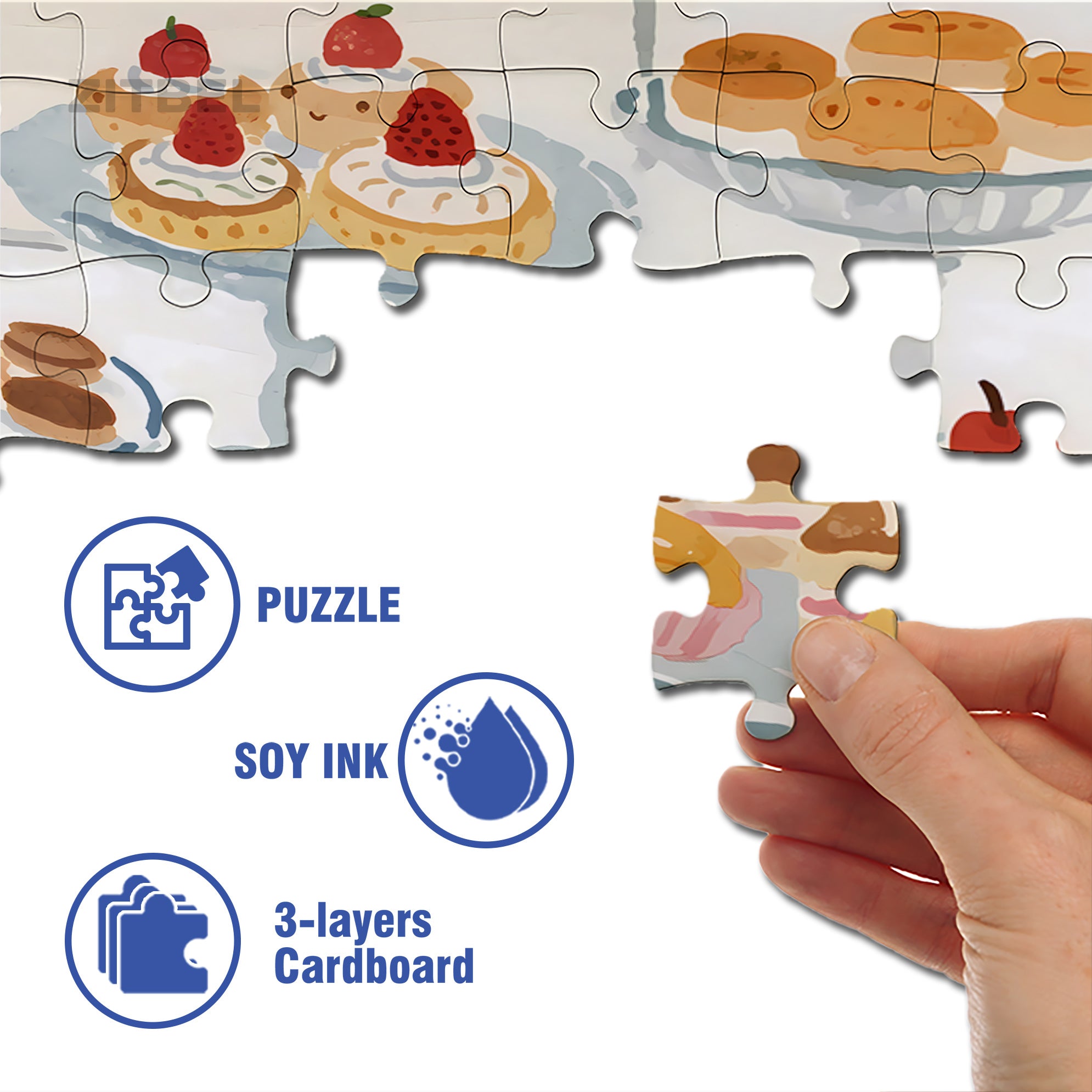 A Table Full Of Desserts 500pcs/1000pcs Jigsaw Puzzle, Scratch-Resistant, Interactive Family Game & Brain-Boosting DIY Decor, Perfect for Halloween, Christmas & New Year Gifts, Family Puzzle Game