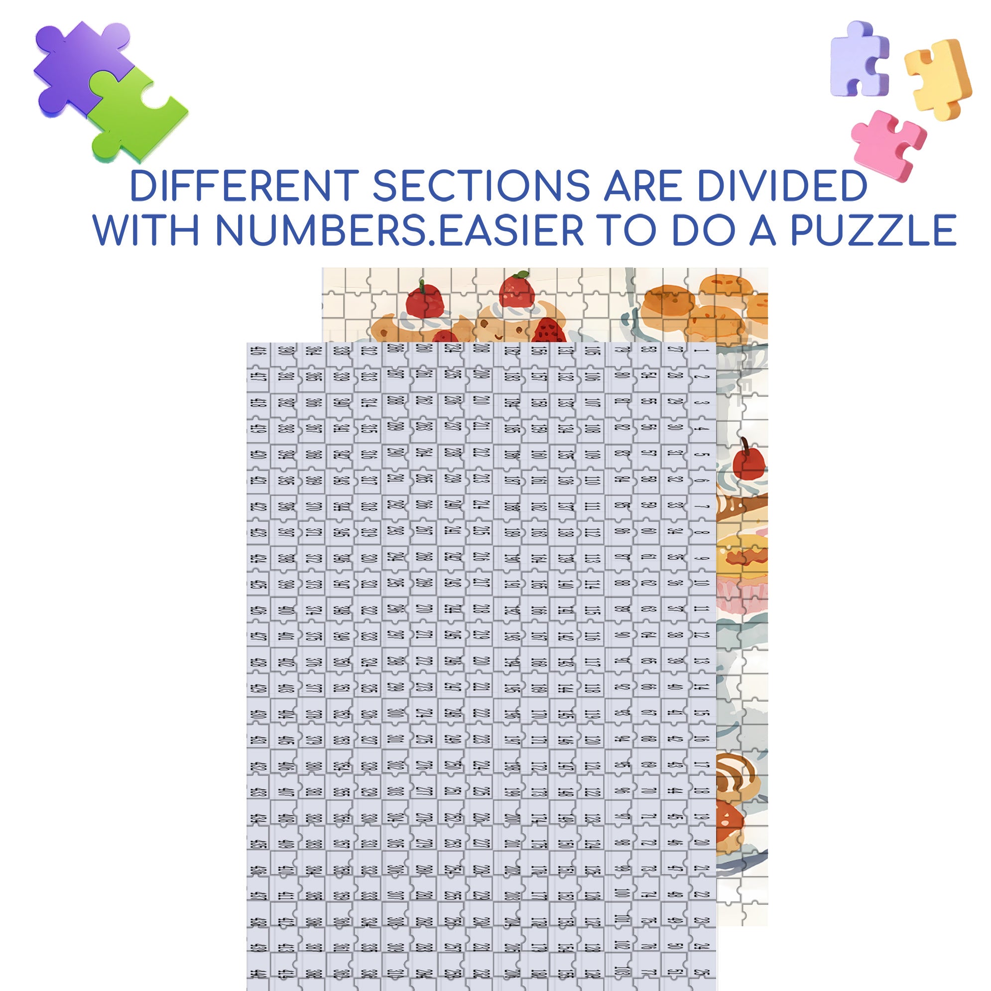 A Table Full Of Desserts 500pcs/1000pcs Jigsaw Puzzle, Scratch-Resistant, Interactive Family Game & Brain-Boosting DIY Decor, Perfect for Halloween, Christmas & New Year Gifts, Family Puzzle Game